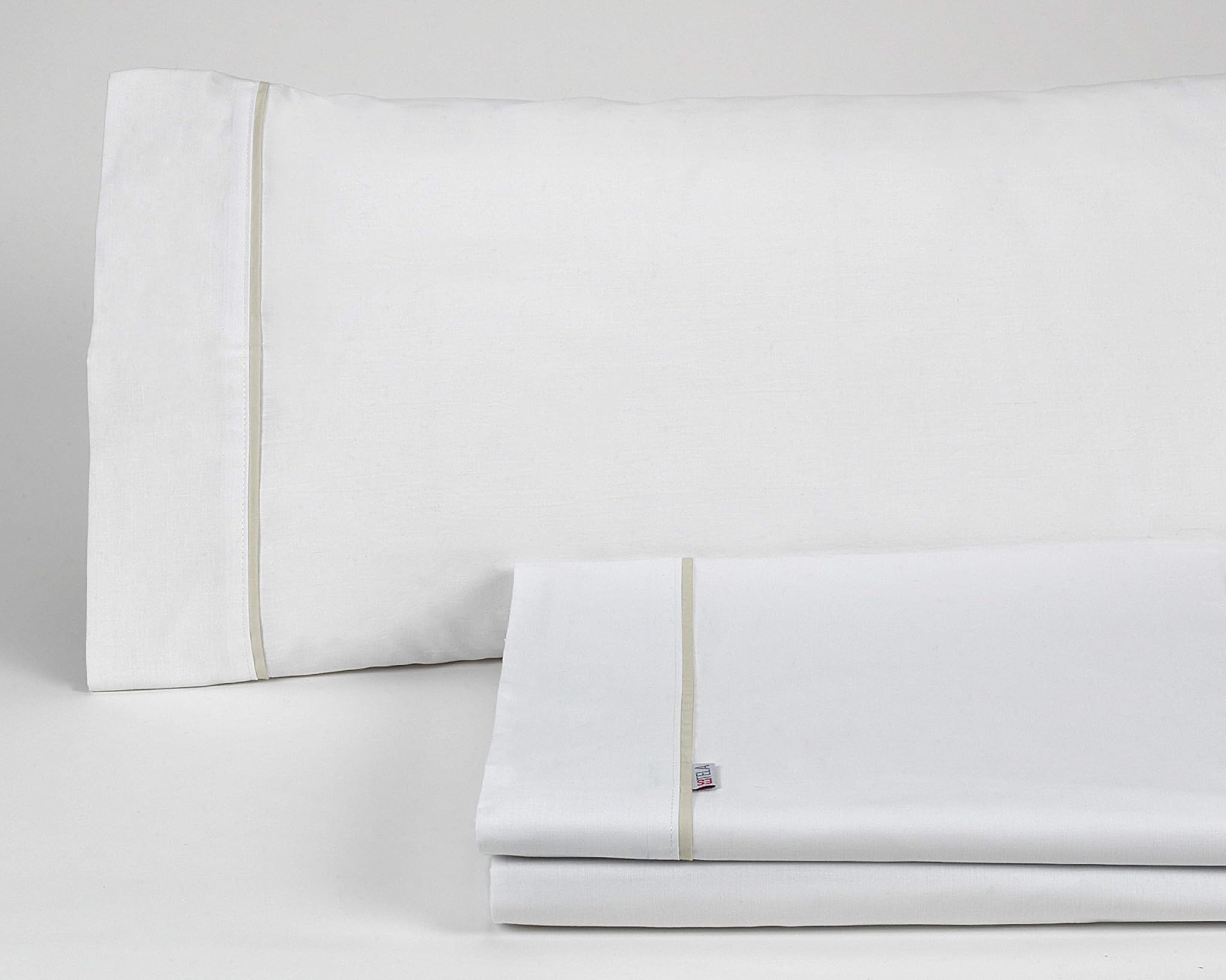 Juego de sábanas liso blanco Cama 150 (3 piezas)
