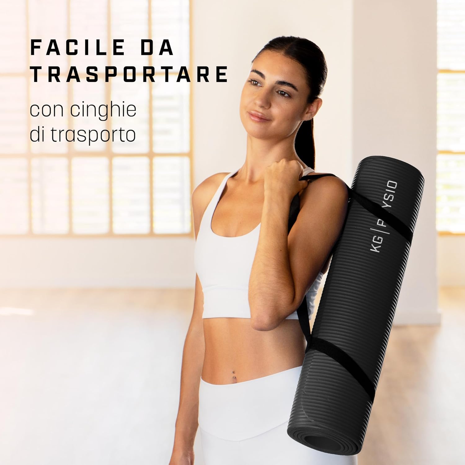 Tappetino Fitness Antiscivolo 8mm con Tracolla - immagine 2