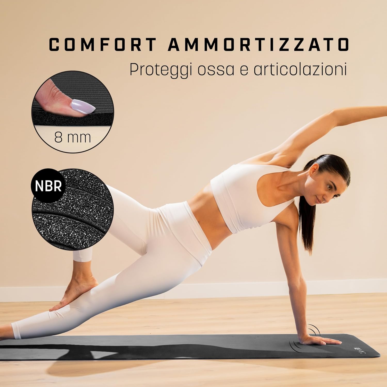 Tappetino Fitness Antiscivolo 8mm con Tracolla - immagine 3