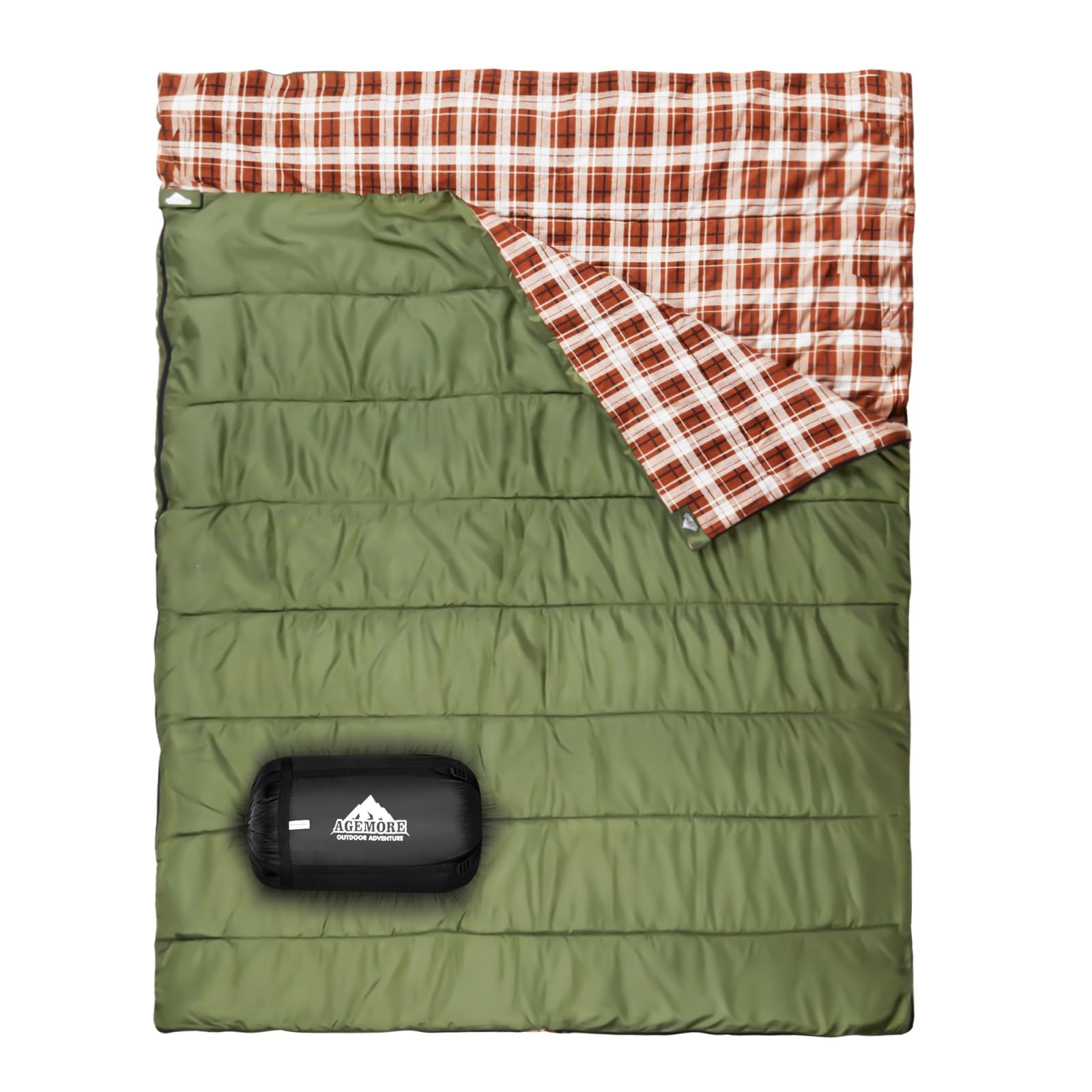 Sacco a Pelo Doppio in Flanella di Cotone Queen Size