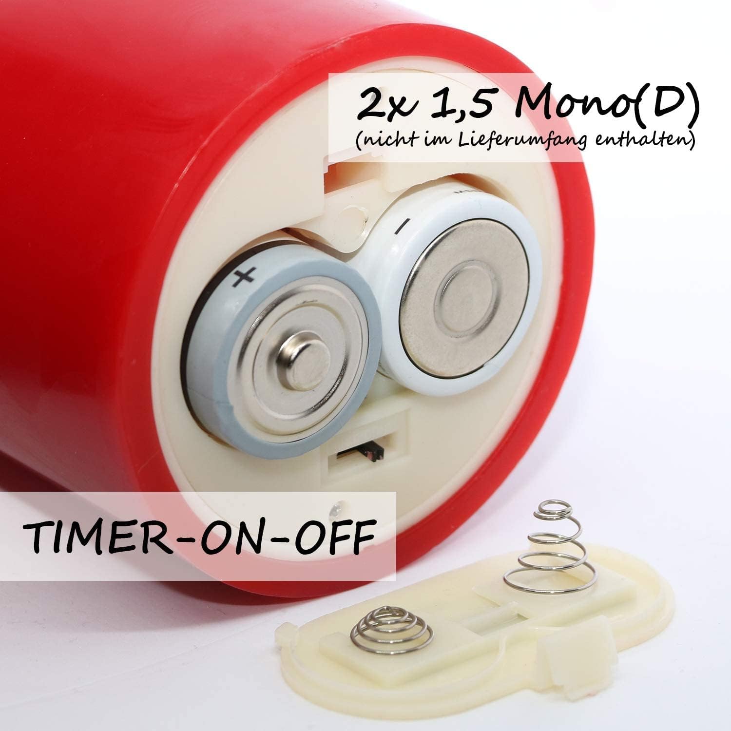 TRONJE Set 4 Candele LED a Batteria con Timer, Rosso - immagine 4