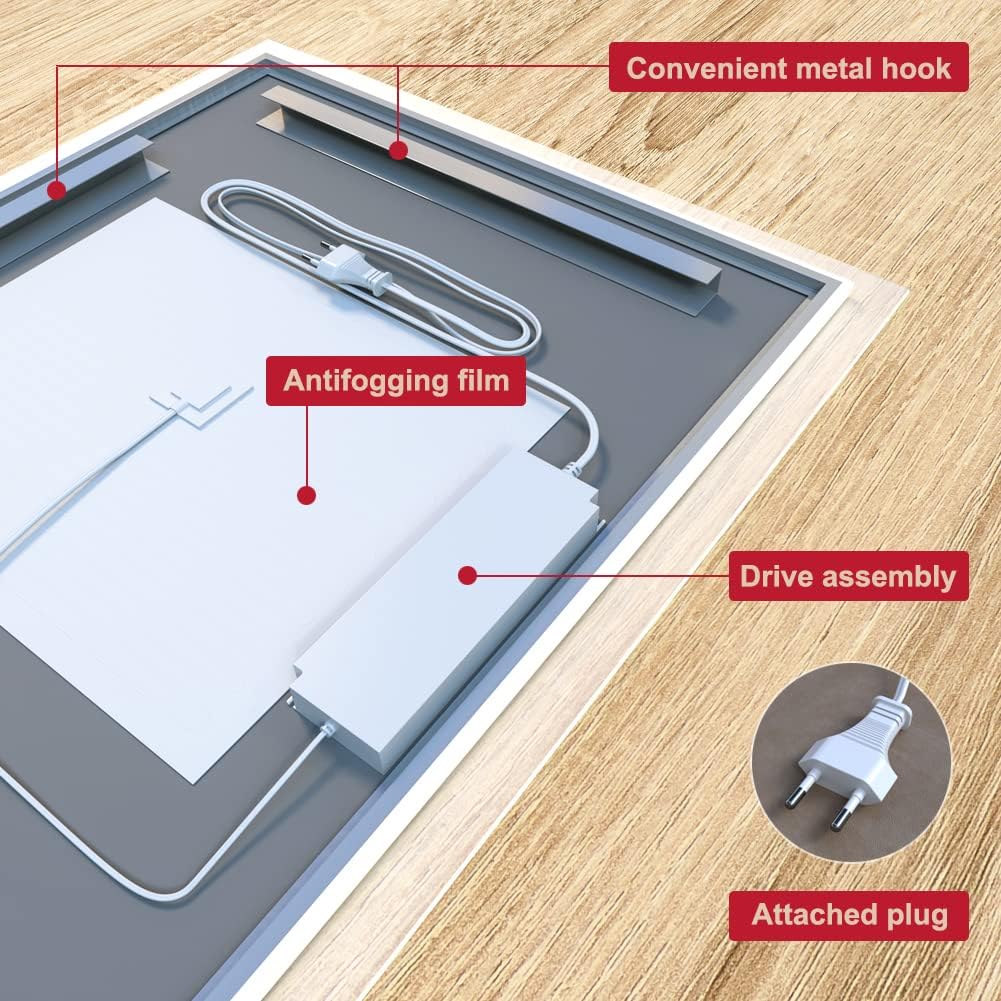 Ganpe Specchio da Bagno a LED con Sensore e Bluetooth - immagine 5