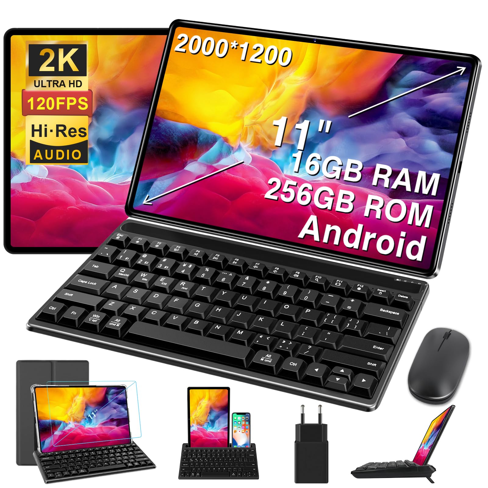 Goodtel 2025 Tablet Touch 11 Pollici Android 13, Grigio