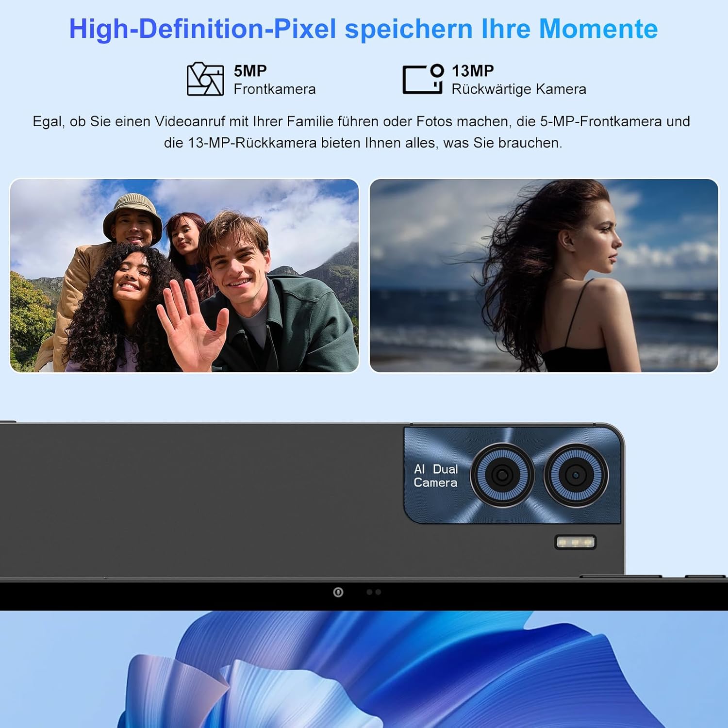 Goodtel 2025 Tablet Touch 11 Pollici Android 13, Grigio - immagine 7