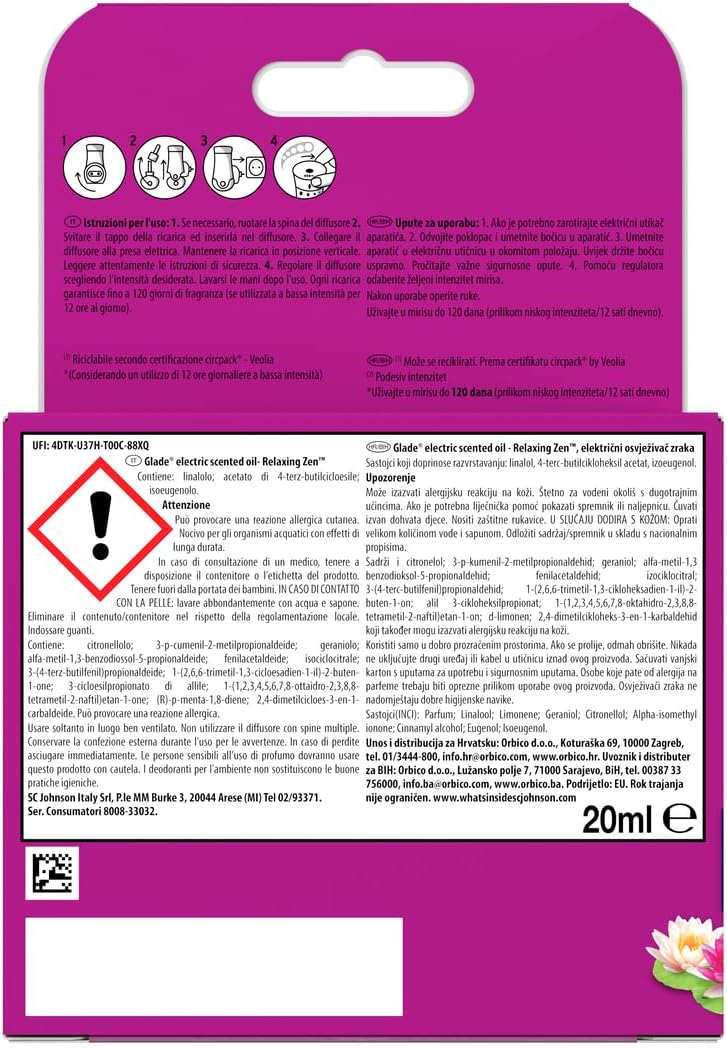 Glade Liquido Elettrico Profumatore Relaxing Zen (3 Ricariche) - immagine 2