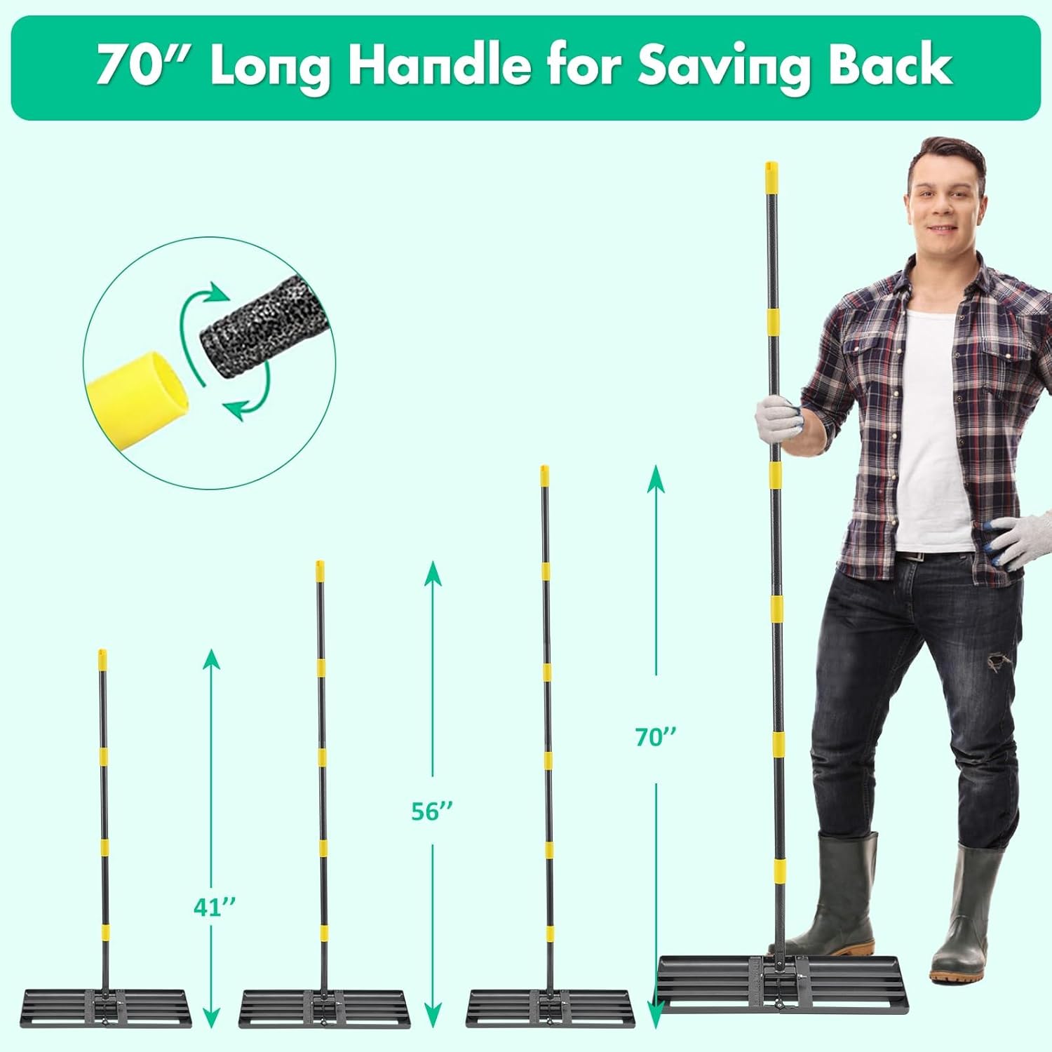 Rastrello per Prato in Metallo 157cm - immagine 4