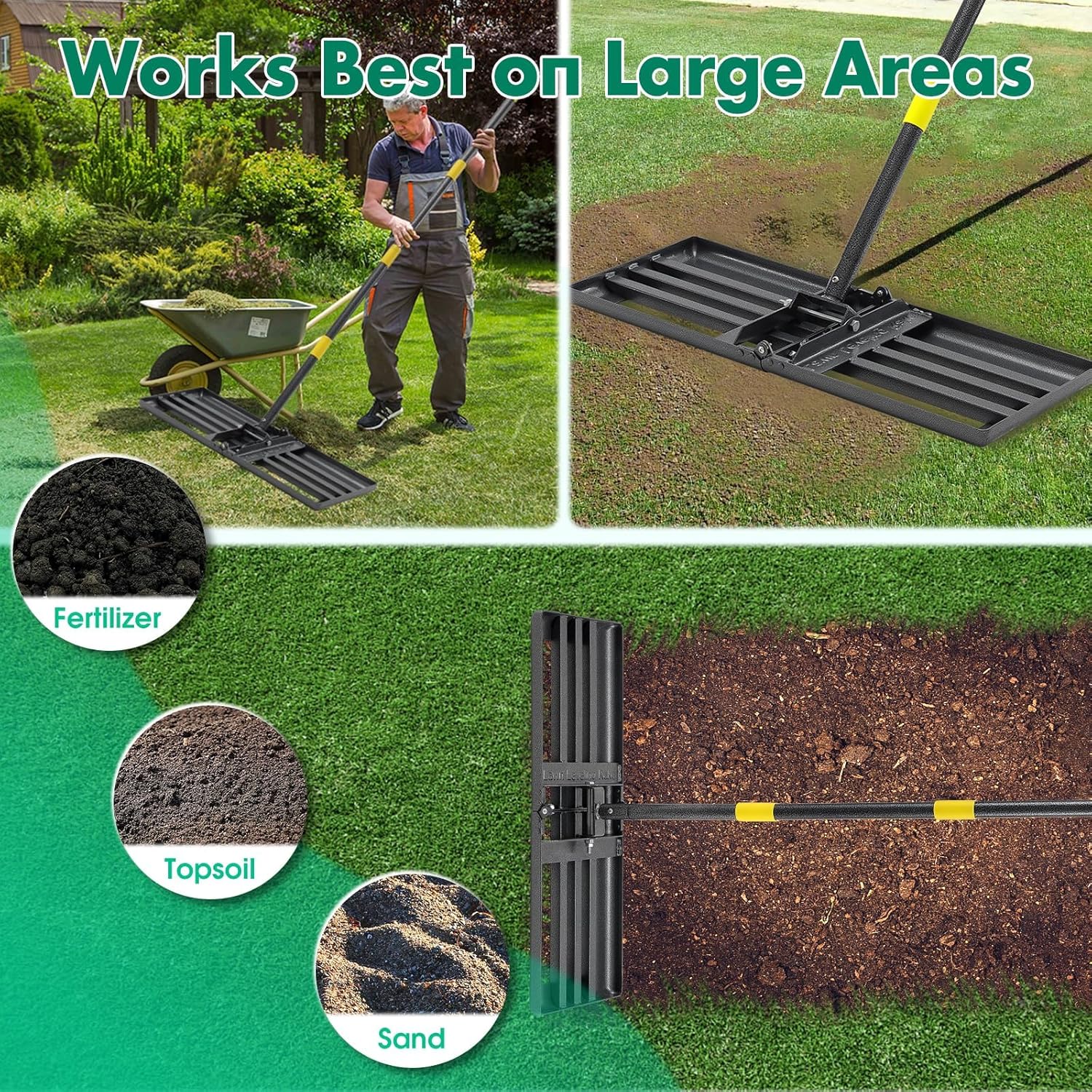 Rastrello per Prato in Metallo 157cm - immagine 6