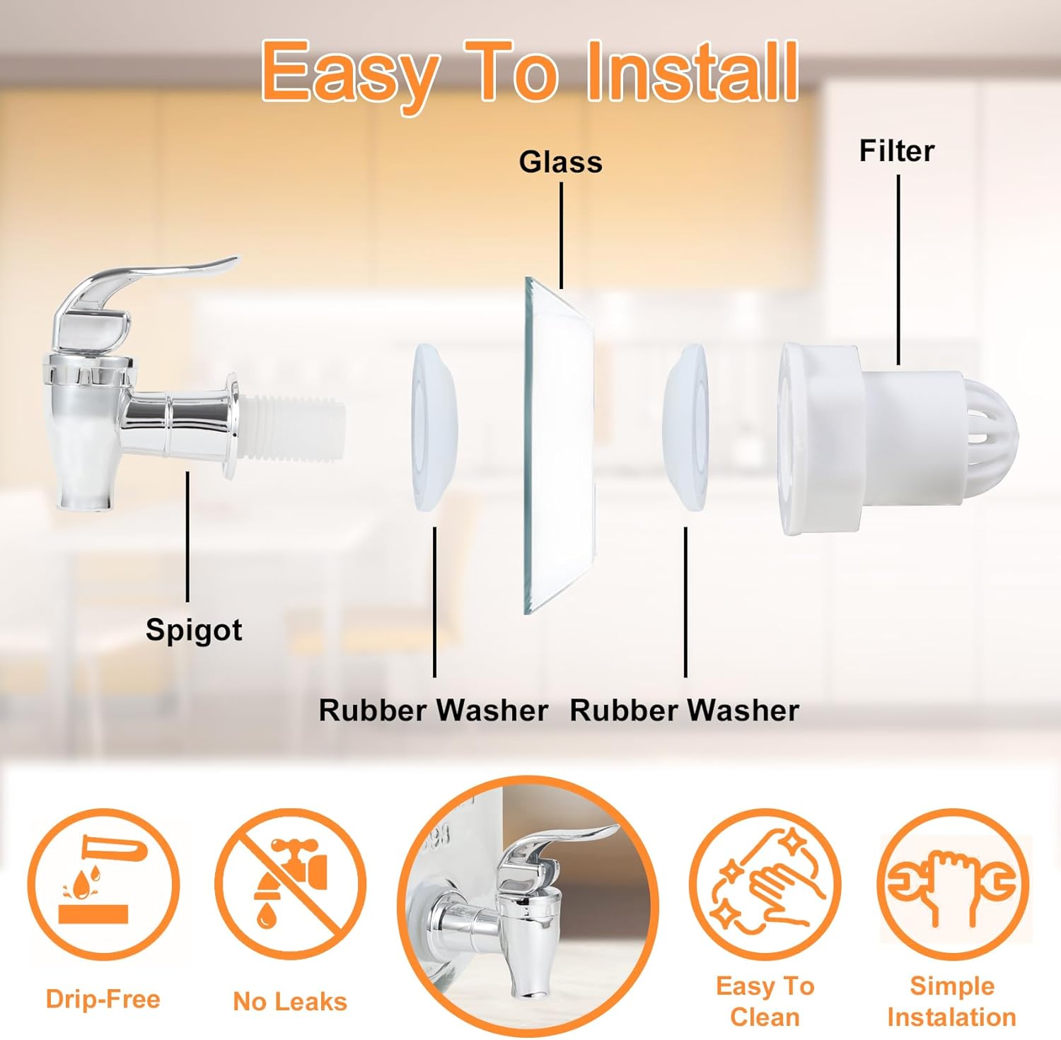 Set 2 Dispenser Bevande in Vetro 1 Gallone con Infusore - immagine 4