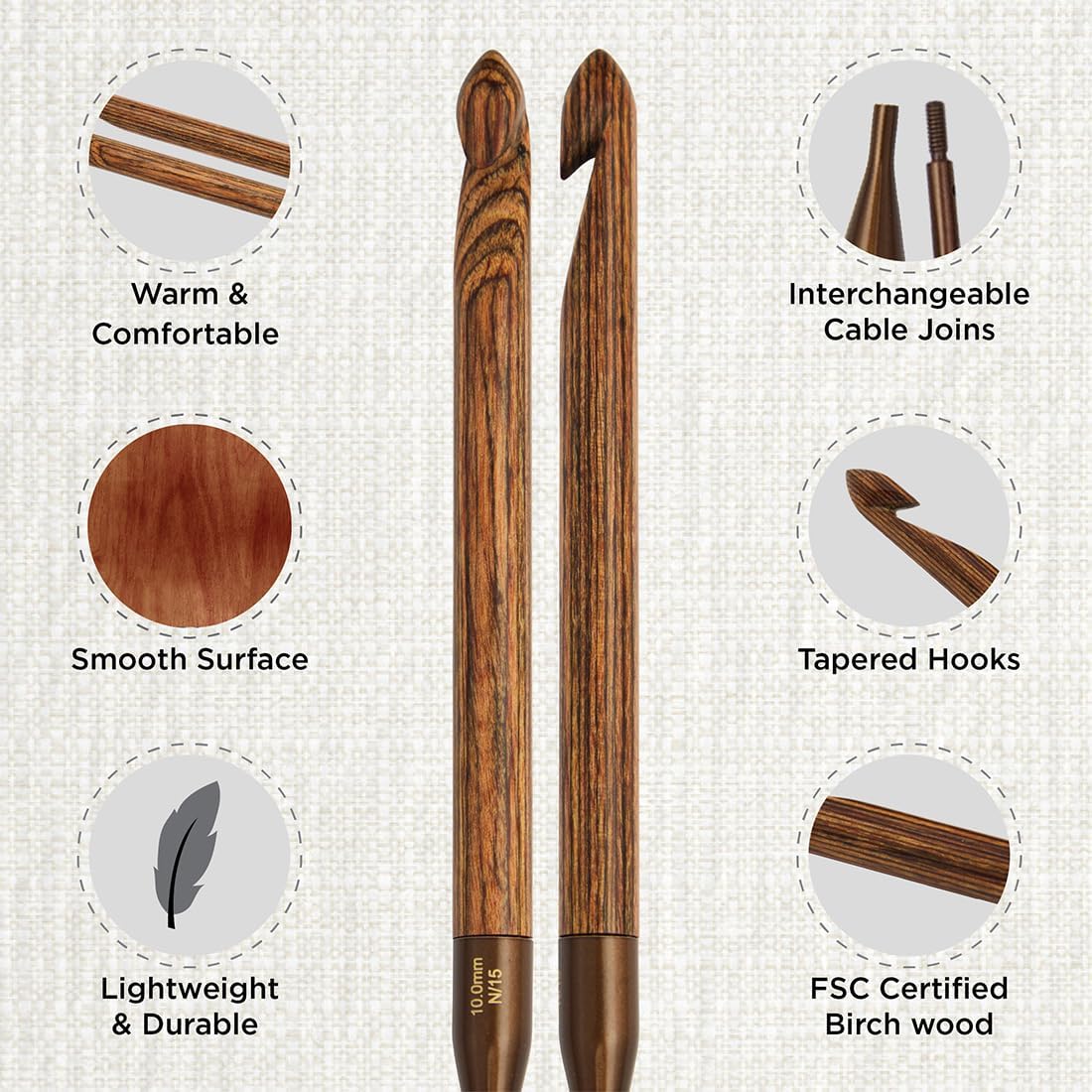 KnitPro Set di Ganci, Legno, Assorted - immagine 3