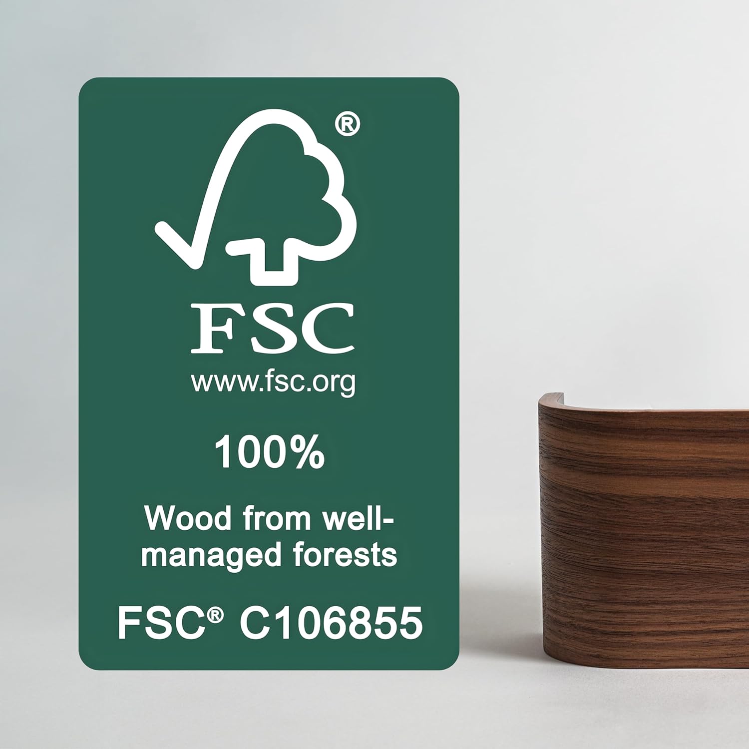 Kazai. Appendiabiti da Parete Legno 'Toke', Noce - immagine 2