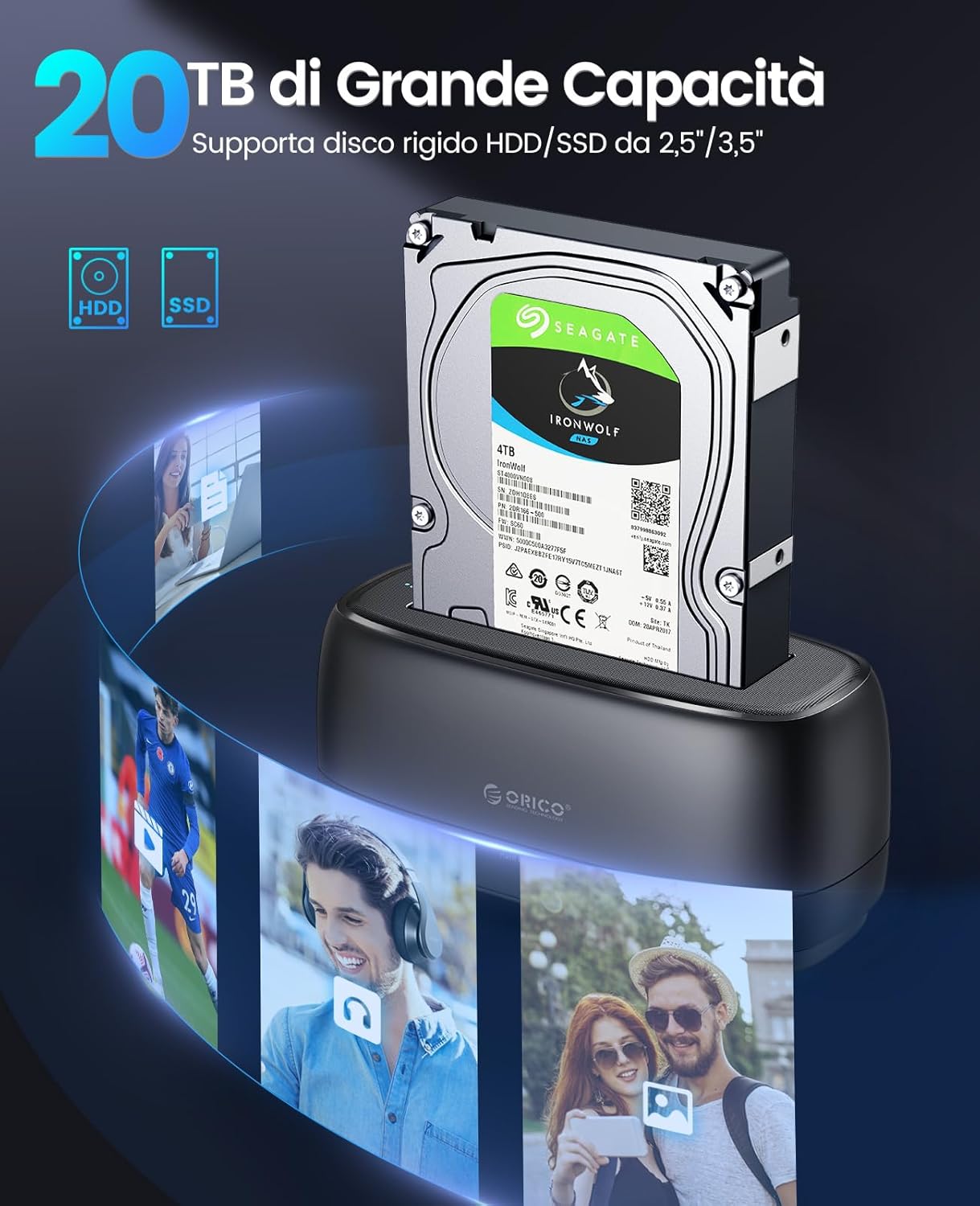 Orico Hard Disk Docking Station USB3.0 - immagine 2