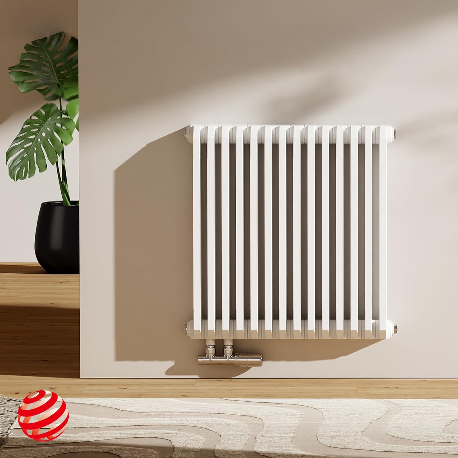 EMKE Radiatore a Pannello a D, 600x594mm Bianco 969W