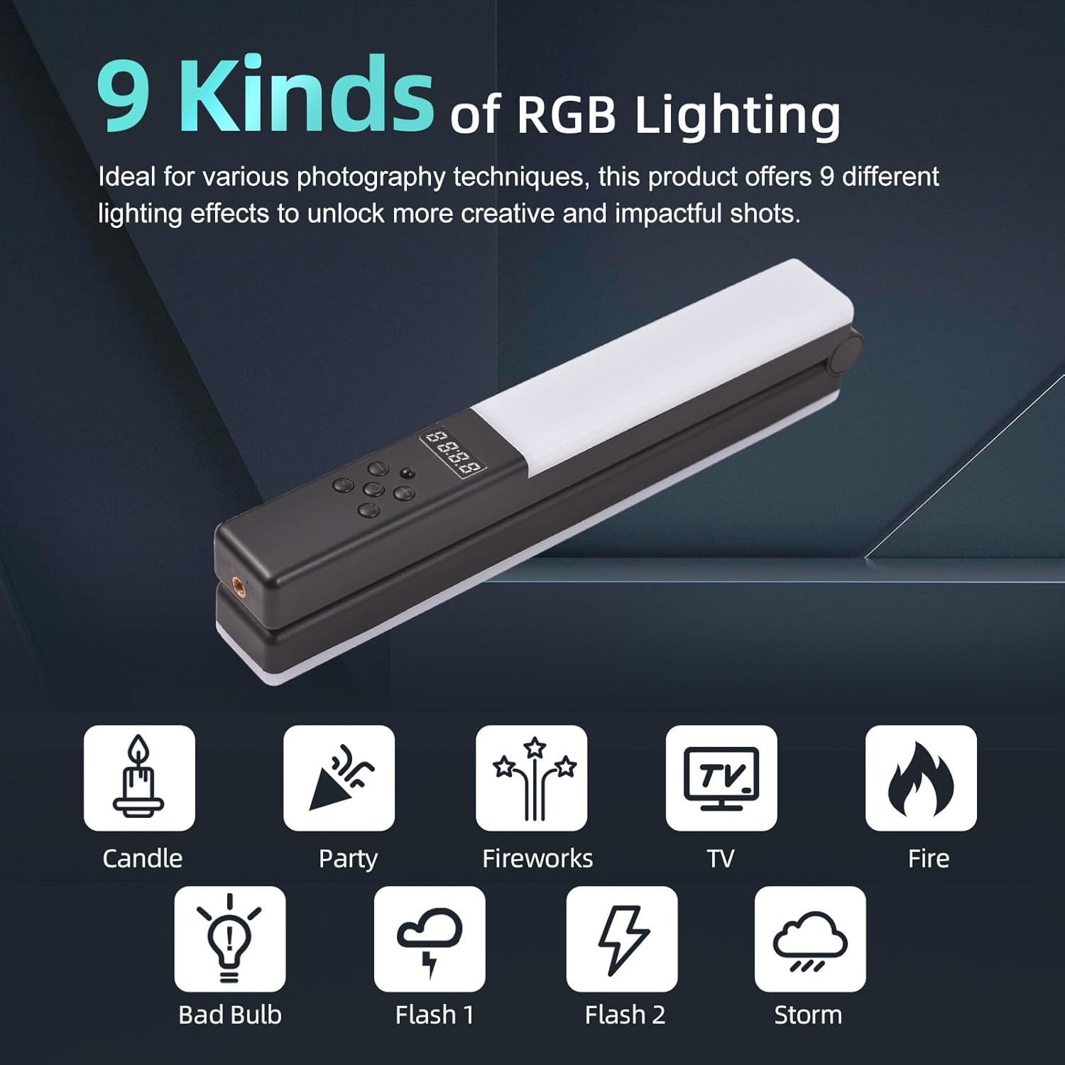 Andoer LED Video Light RGB Stick 20W Pieghevole - immagine 4