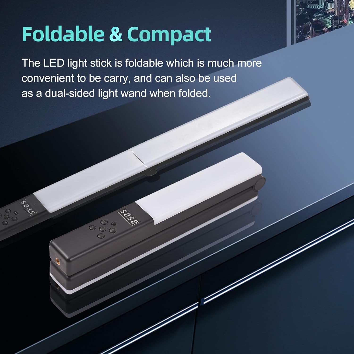 Andoer LED Video Light RGB Stick 20W Pieghevole - immagine 5