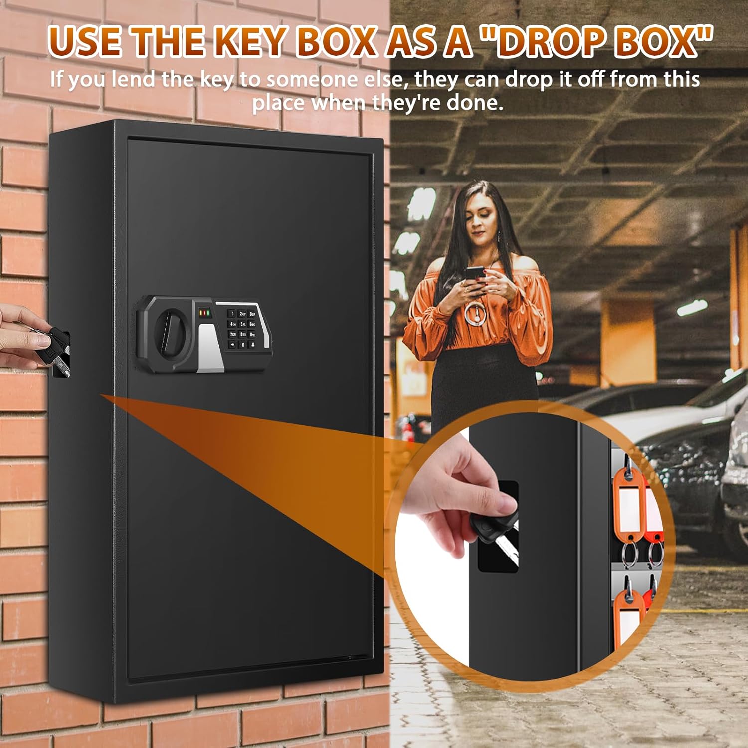 Mejasg Cassetta Portachiavi Ignifuga con Codice Numerico - immagine 3