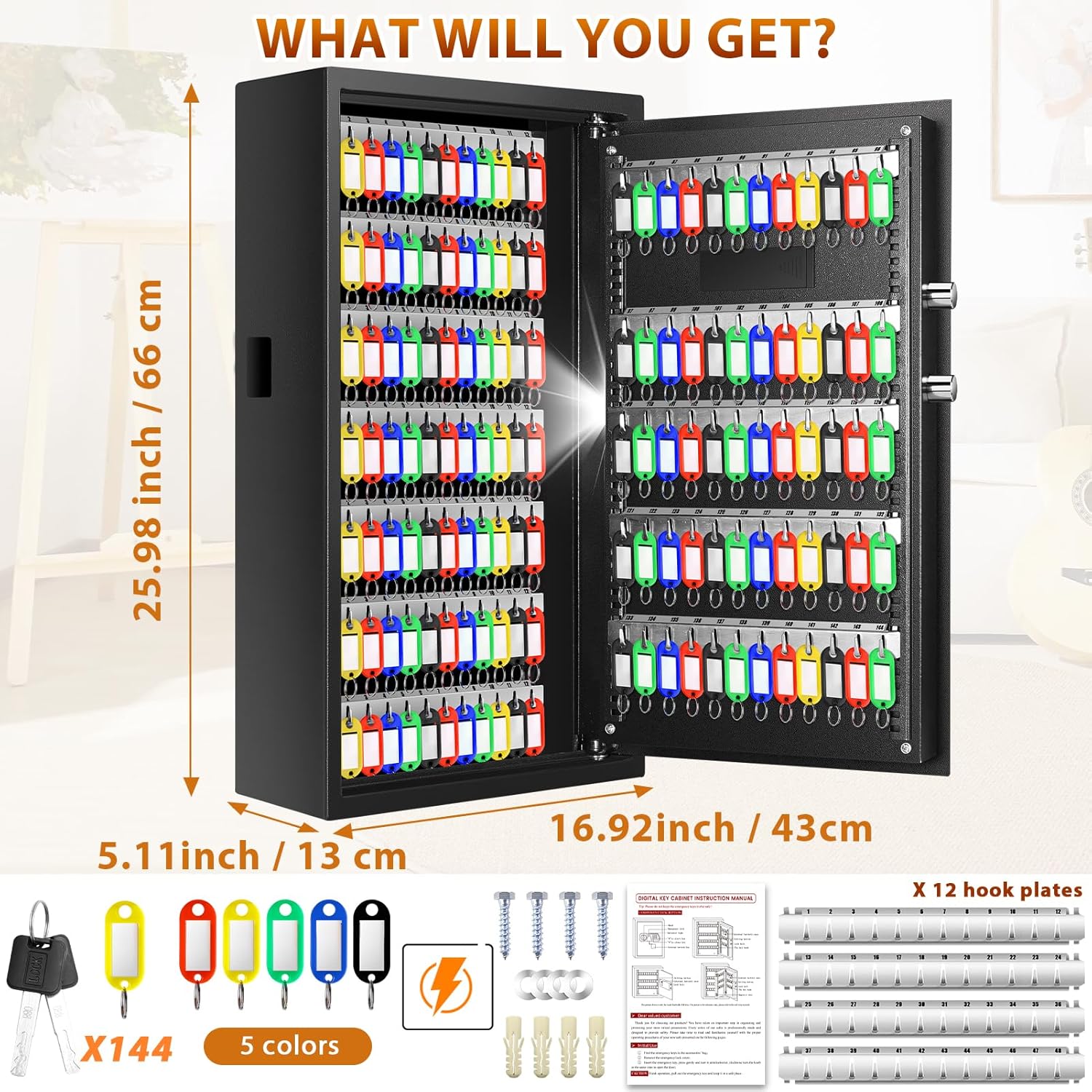 Mejasg Cassetta Portachiavi Ignifuga con Codice Numerico - immagine 6