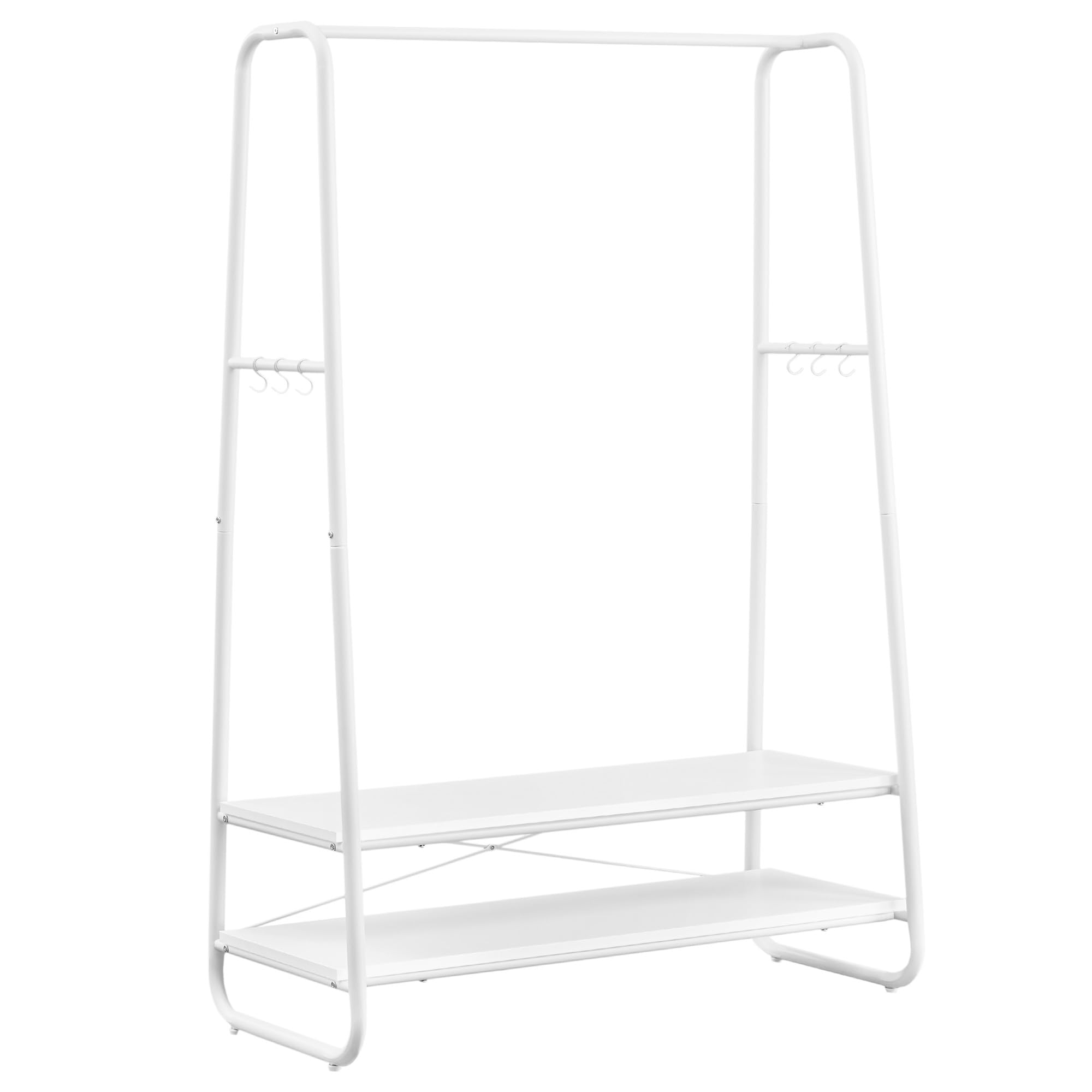 Vasagle Stand Appendiabiti con 2 Ripiani, Bianco Nuvola