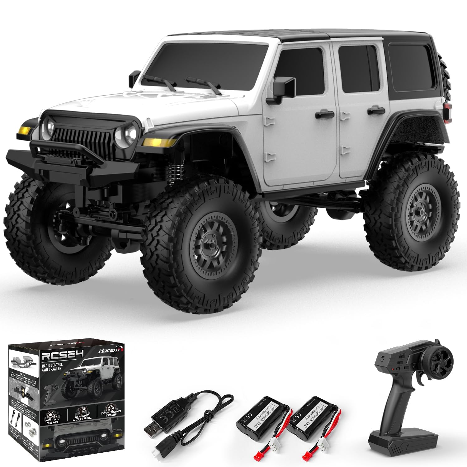 RACENT Auto Telecomandata 1:24 4WD Off-Road in Metallo