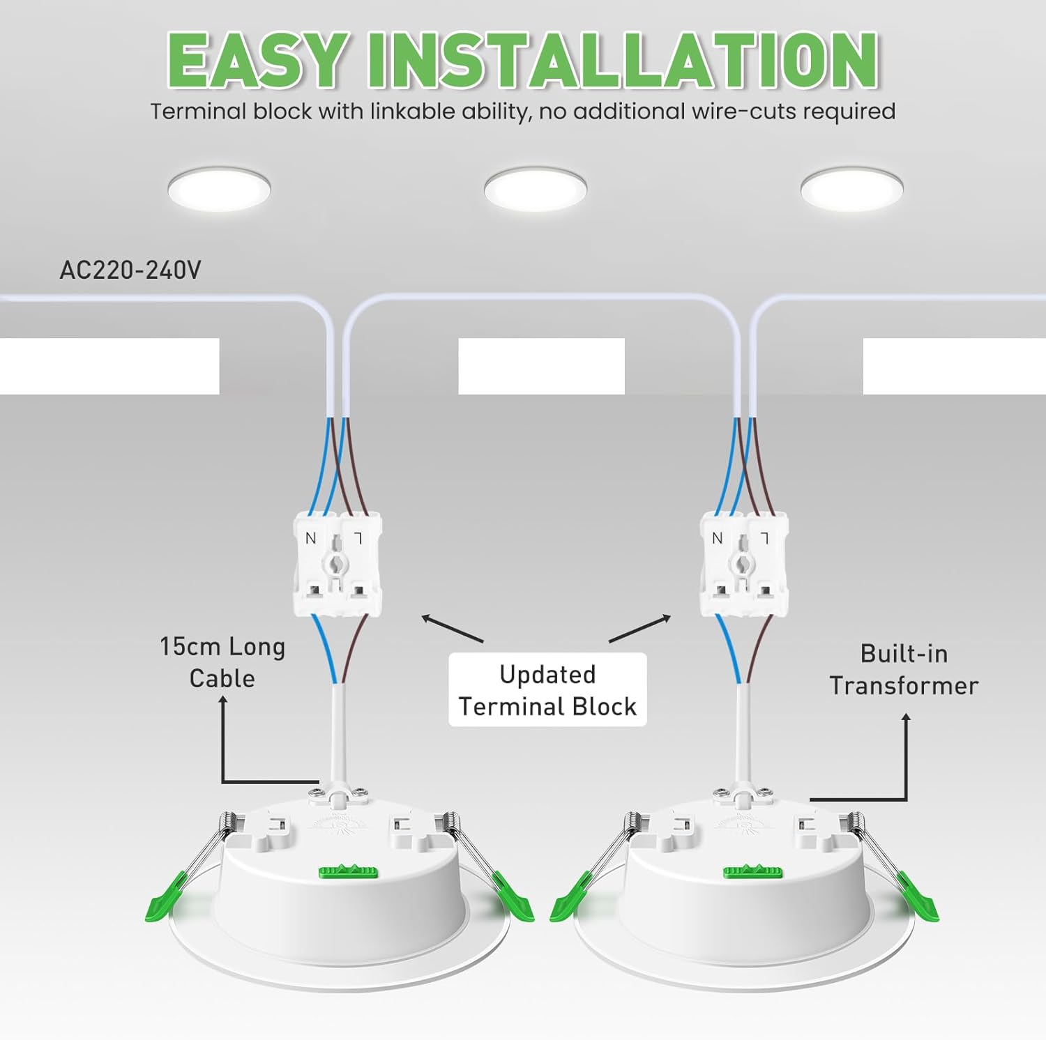 Alusso Faretti LED da Incasso Dimmerabili 10W IP44 (Set da 6) - immagine 5