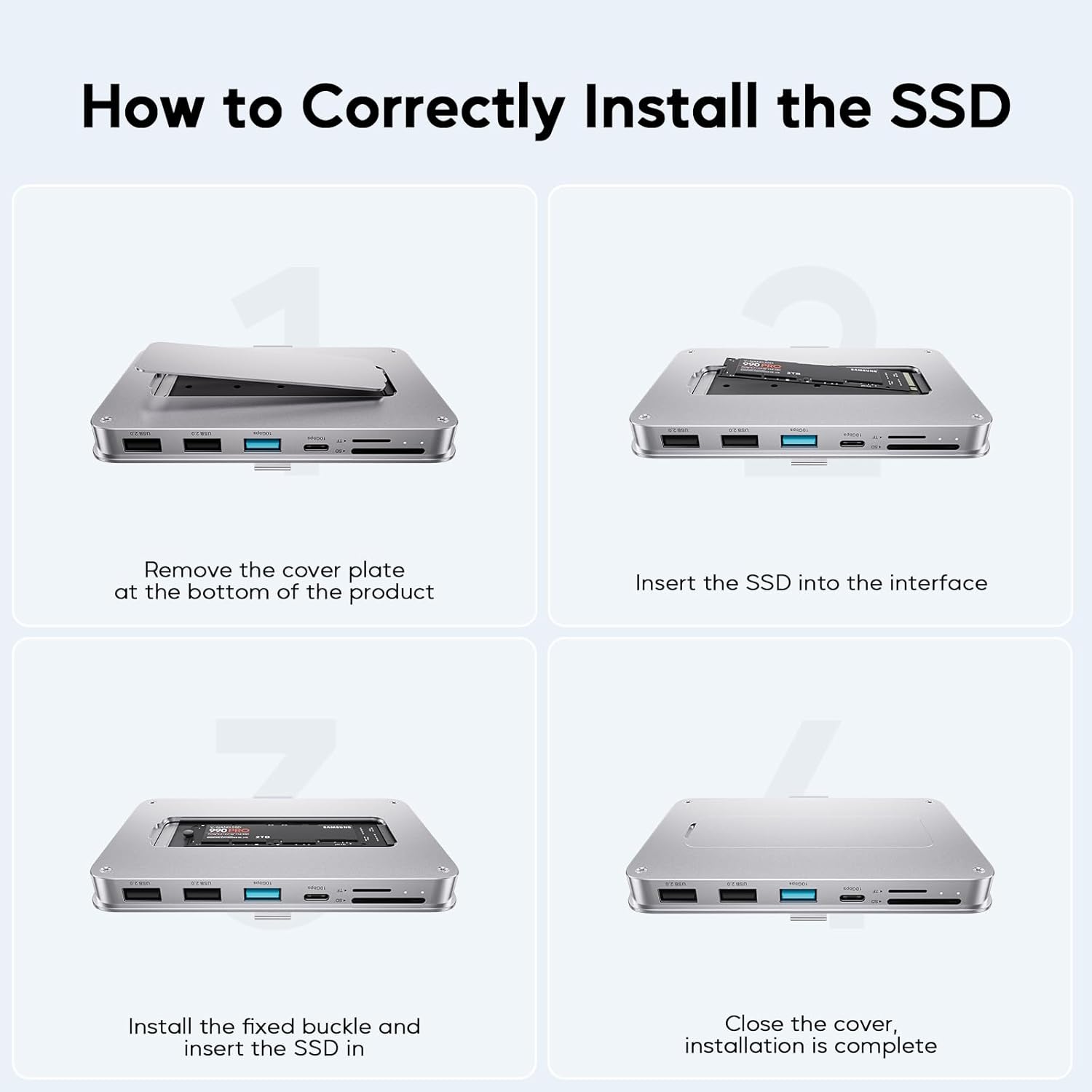 Pulwtop Hub USB C per iMac 24" M1/M3/M4 e Studio Display - immagine 7