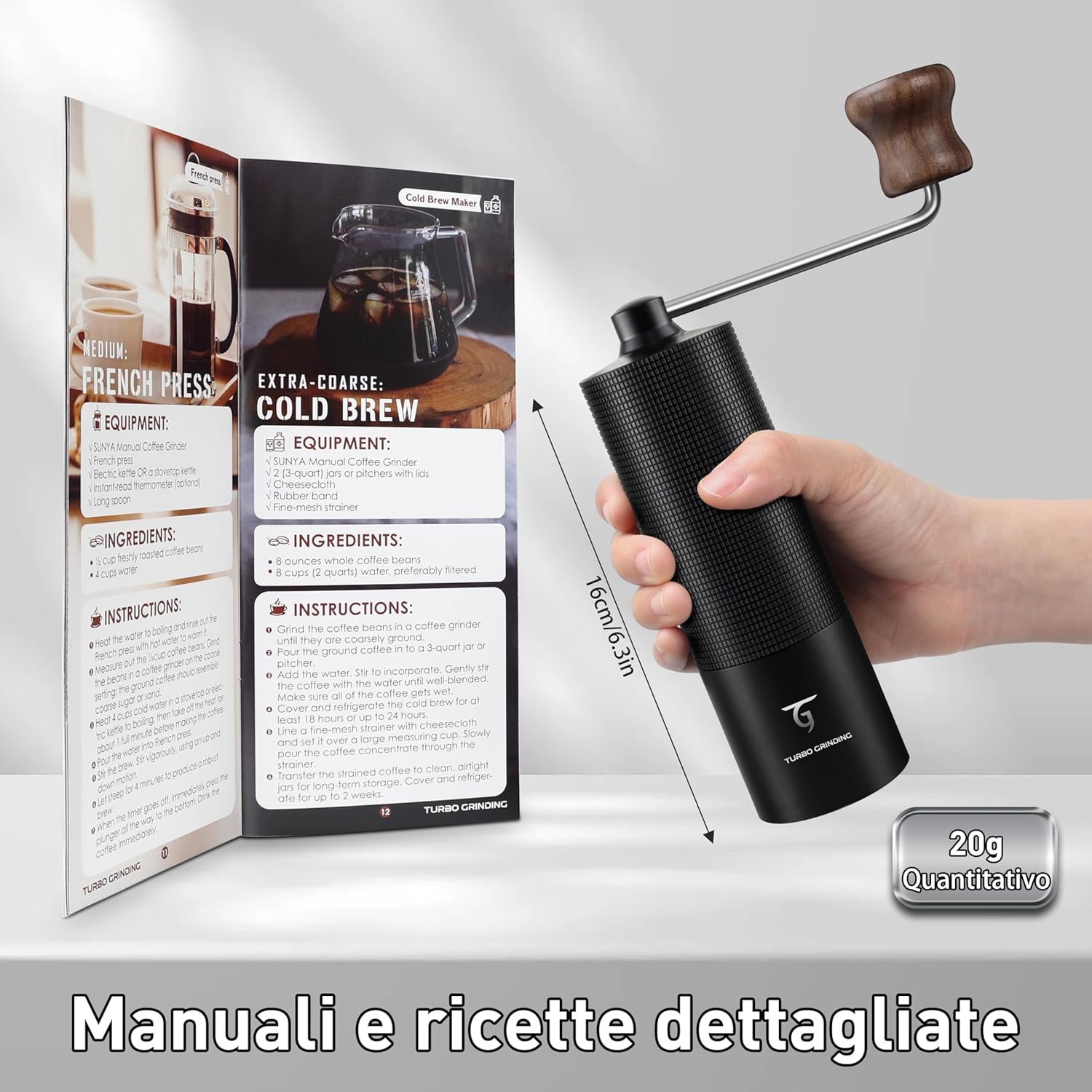 Sunya Macinacaffè Manuale in Alluminio - immagine 5