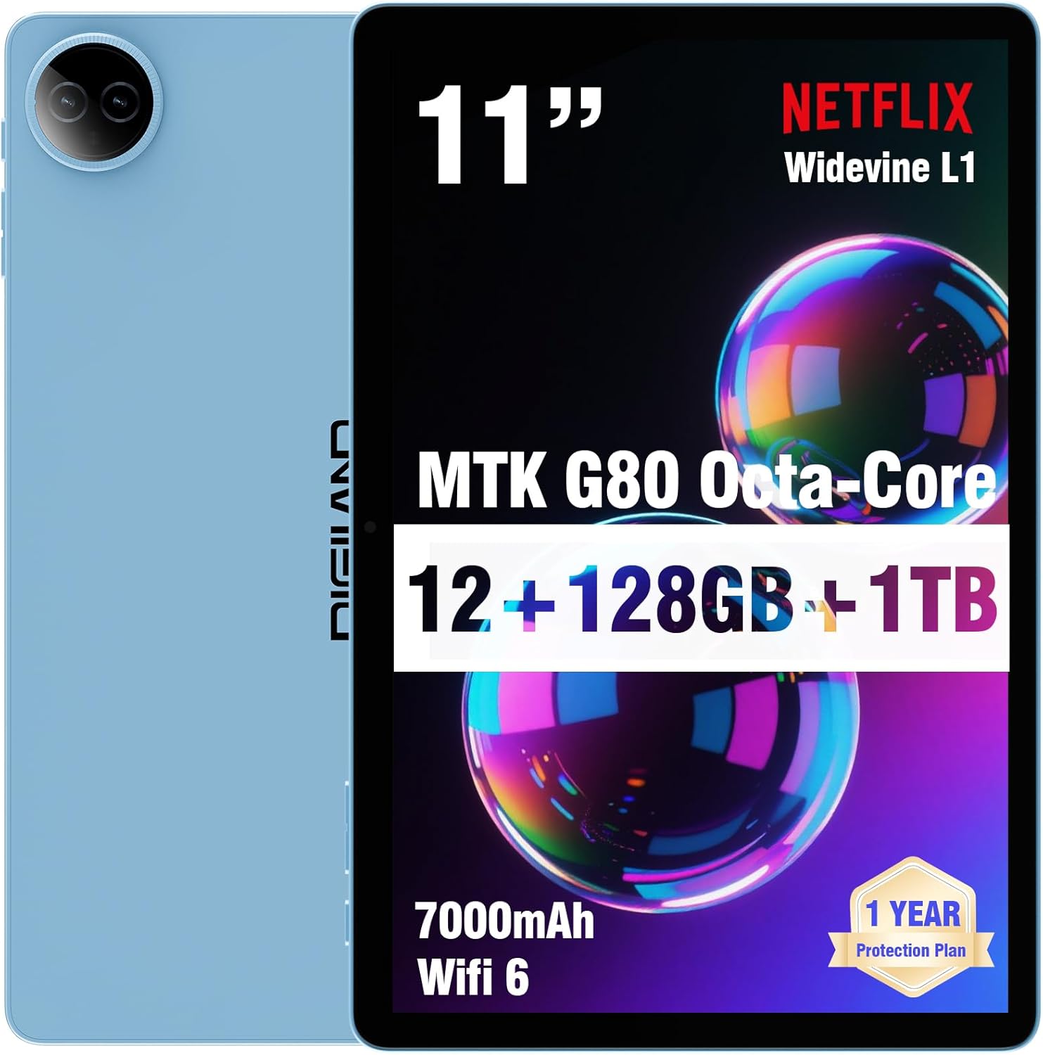 Digiland 2025 Tablet Android 14 da 11 pollici, Blu - immagine 1