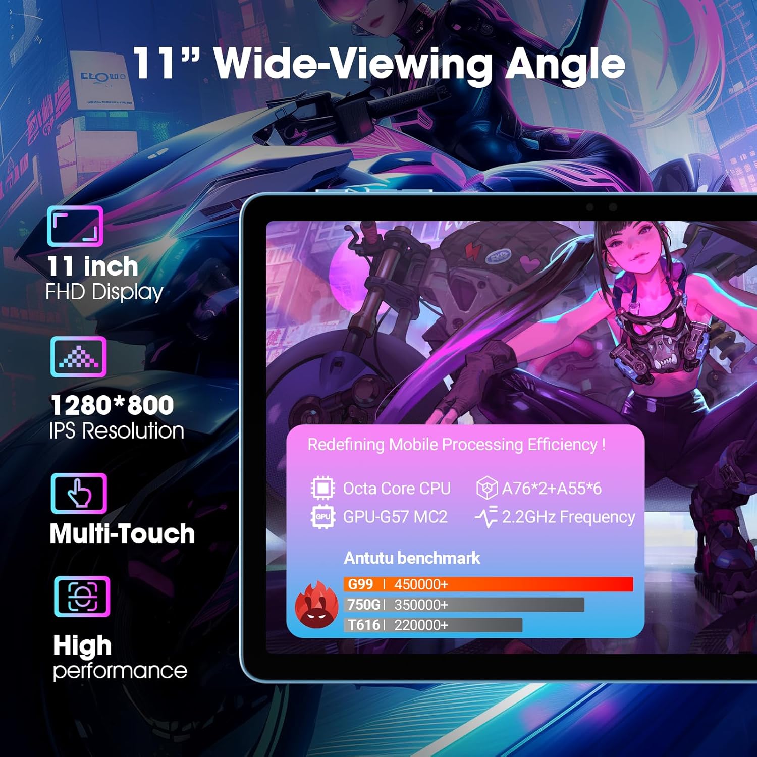 Digiland 2025 Tablet Android 14 da 11 pollici, Blu - immagine 5