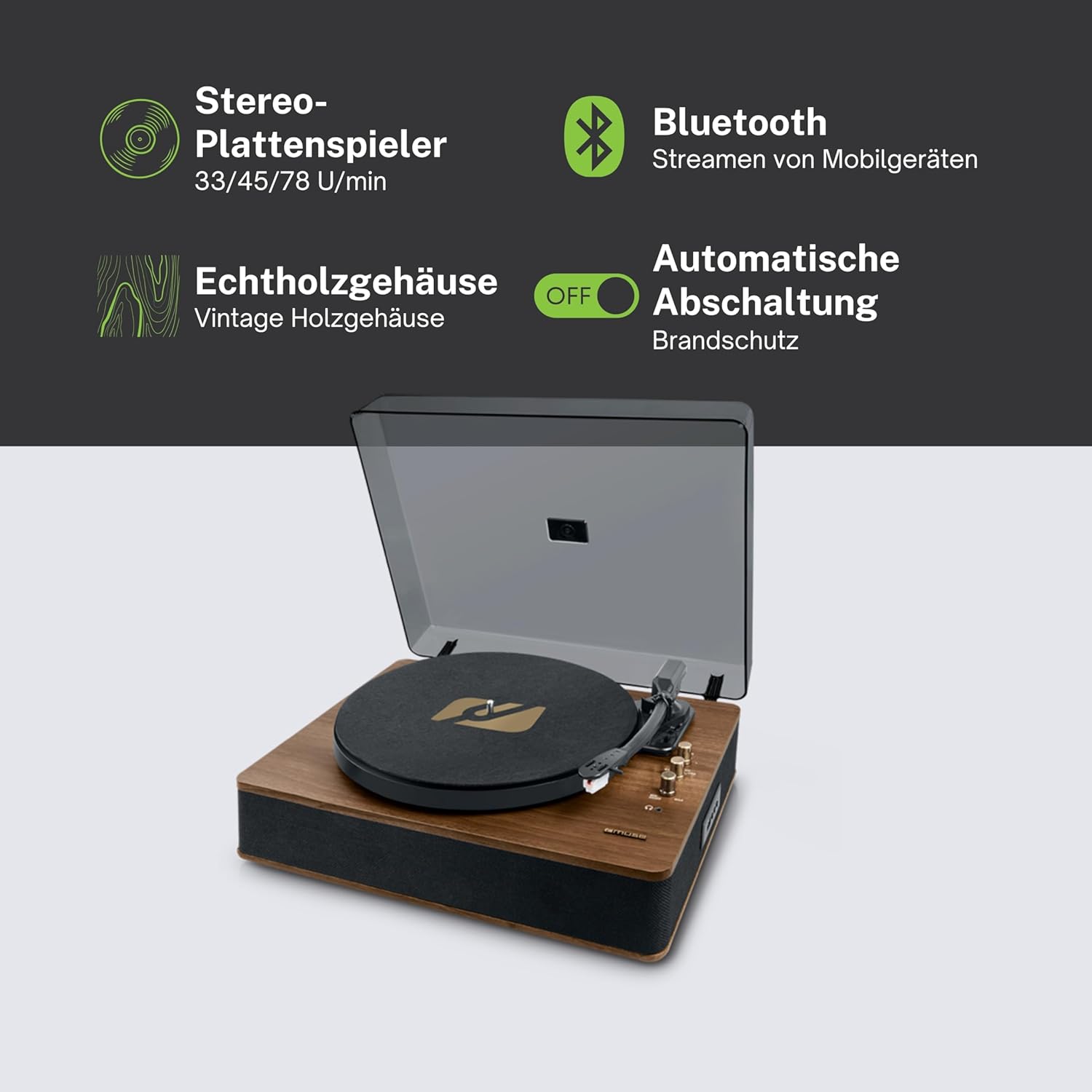 MUSE MT-106 BT TOCADISCOS ESTÃ‰REO/USB/BLUETOOTH - immagine 3