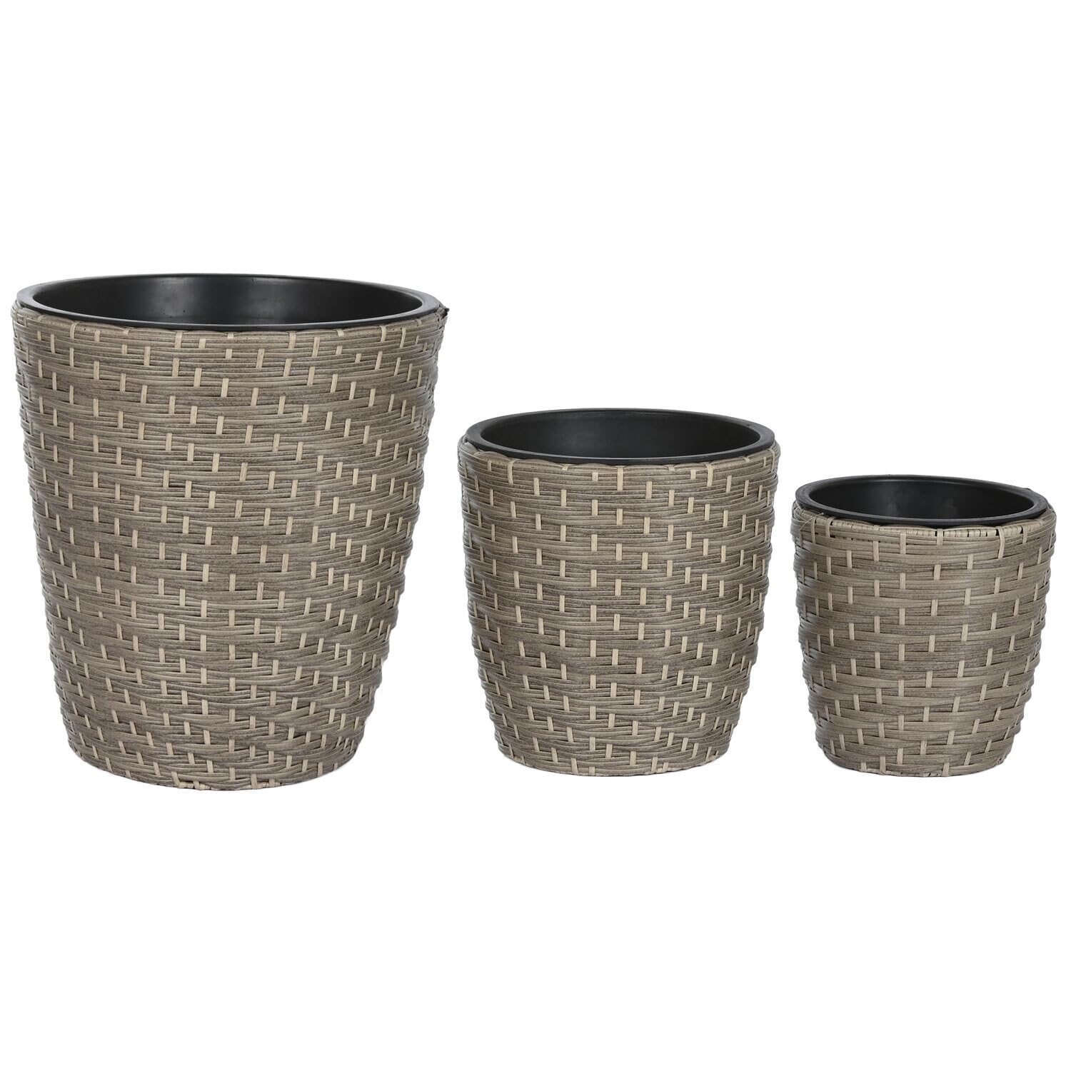 MACETERO SET 3 RATAN SINTETICO PP 40X40X45 NATURAL