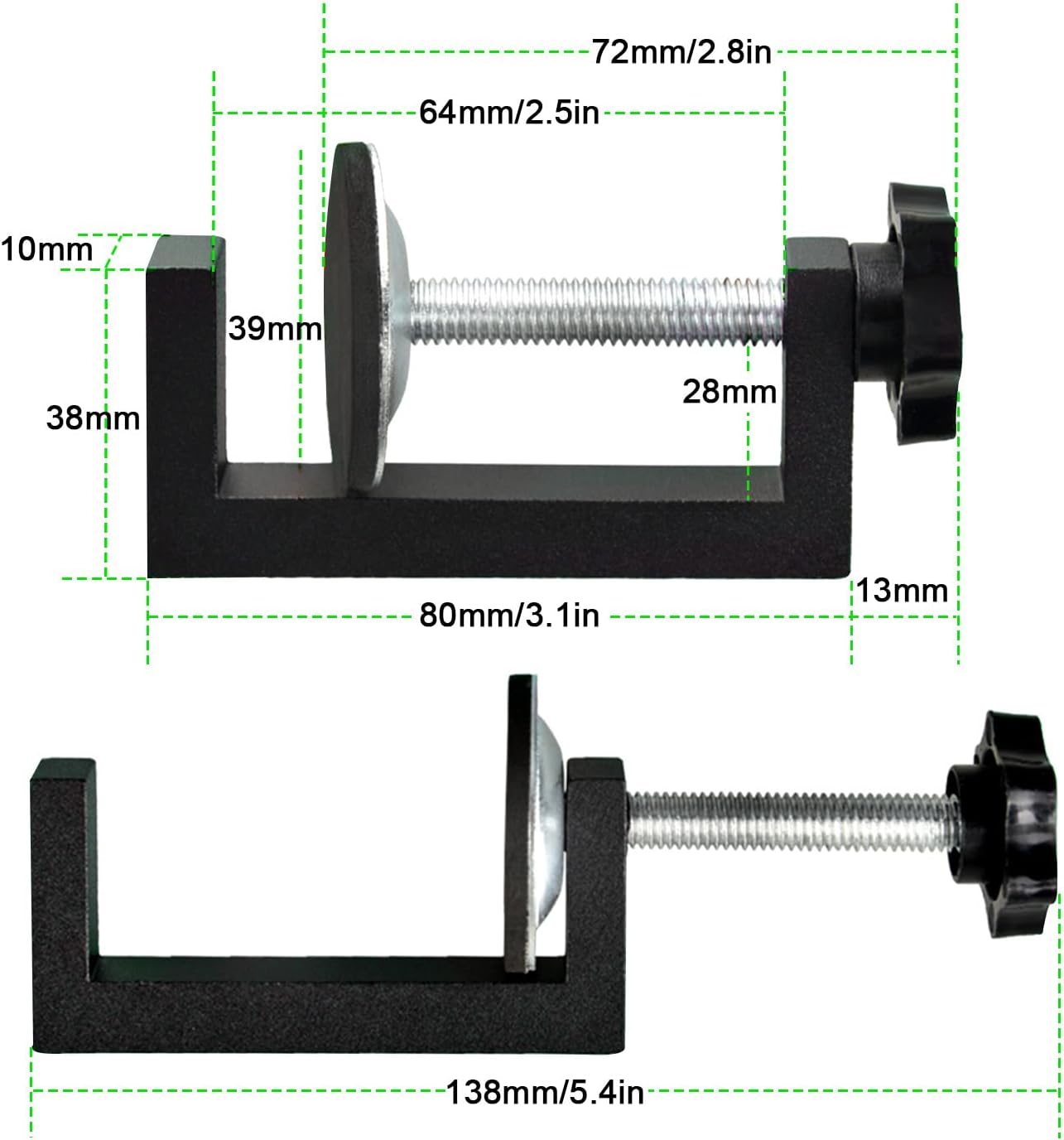 4 Pezzi Morsetto a G Kit, Range 10-57mm - immagine 2