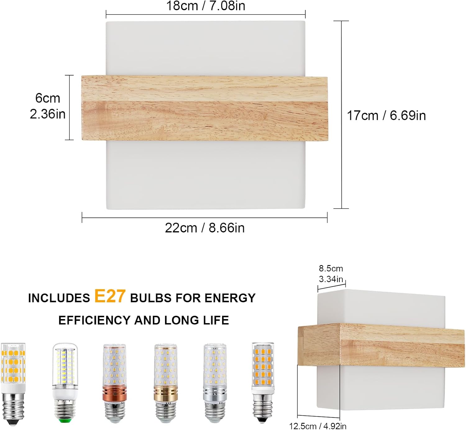Delipop Applique da Parete Interno E27 in Legno - immagine 3