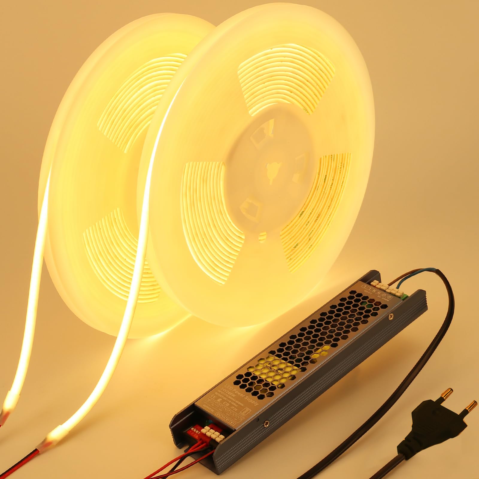 Striscia LED COB Diffusa 24V 20m, Bianco Caldo 3000K