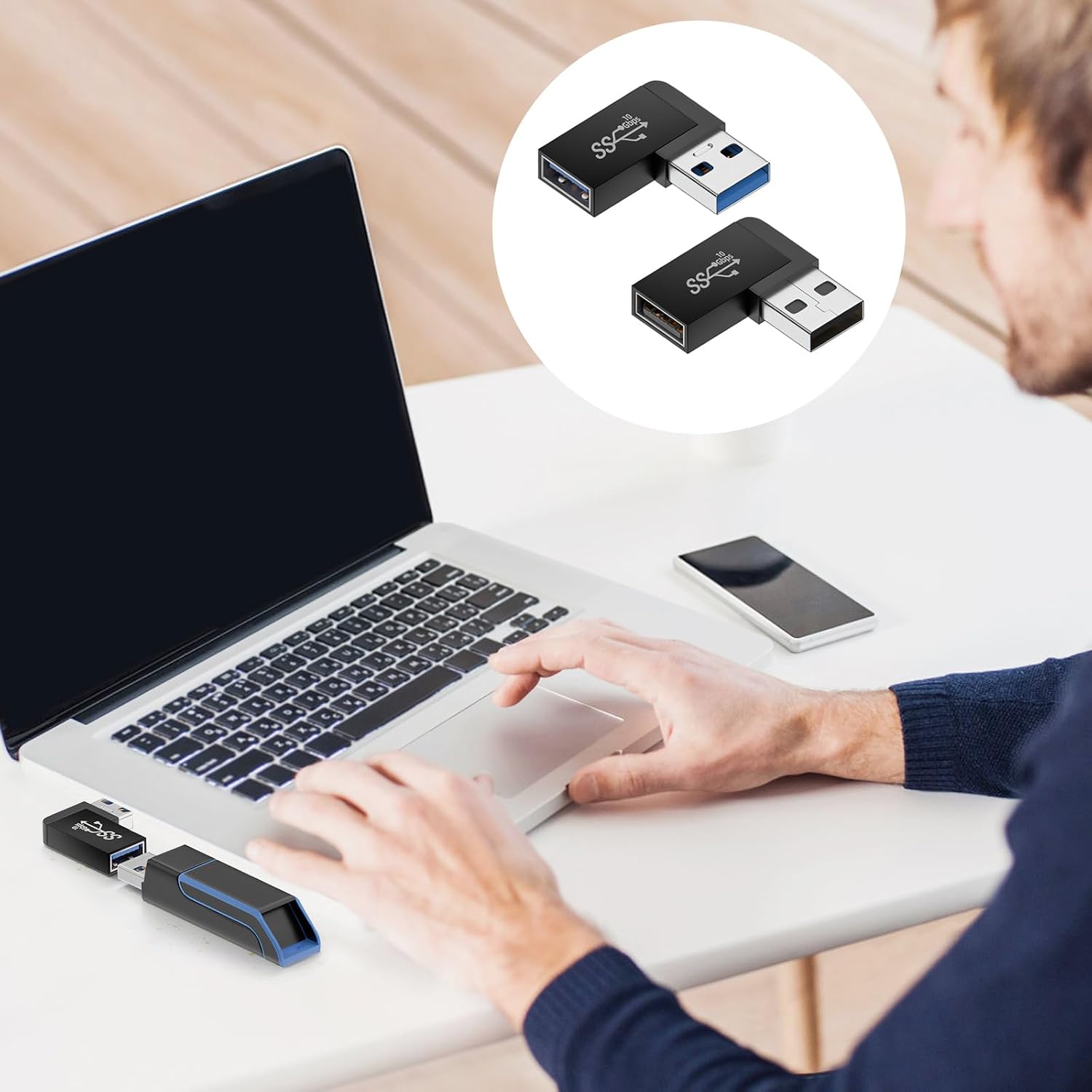 HENGBIRD 2 connettori angolari USB 3.0 90 gradi, connettore USB ...