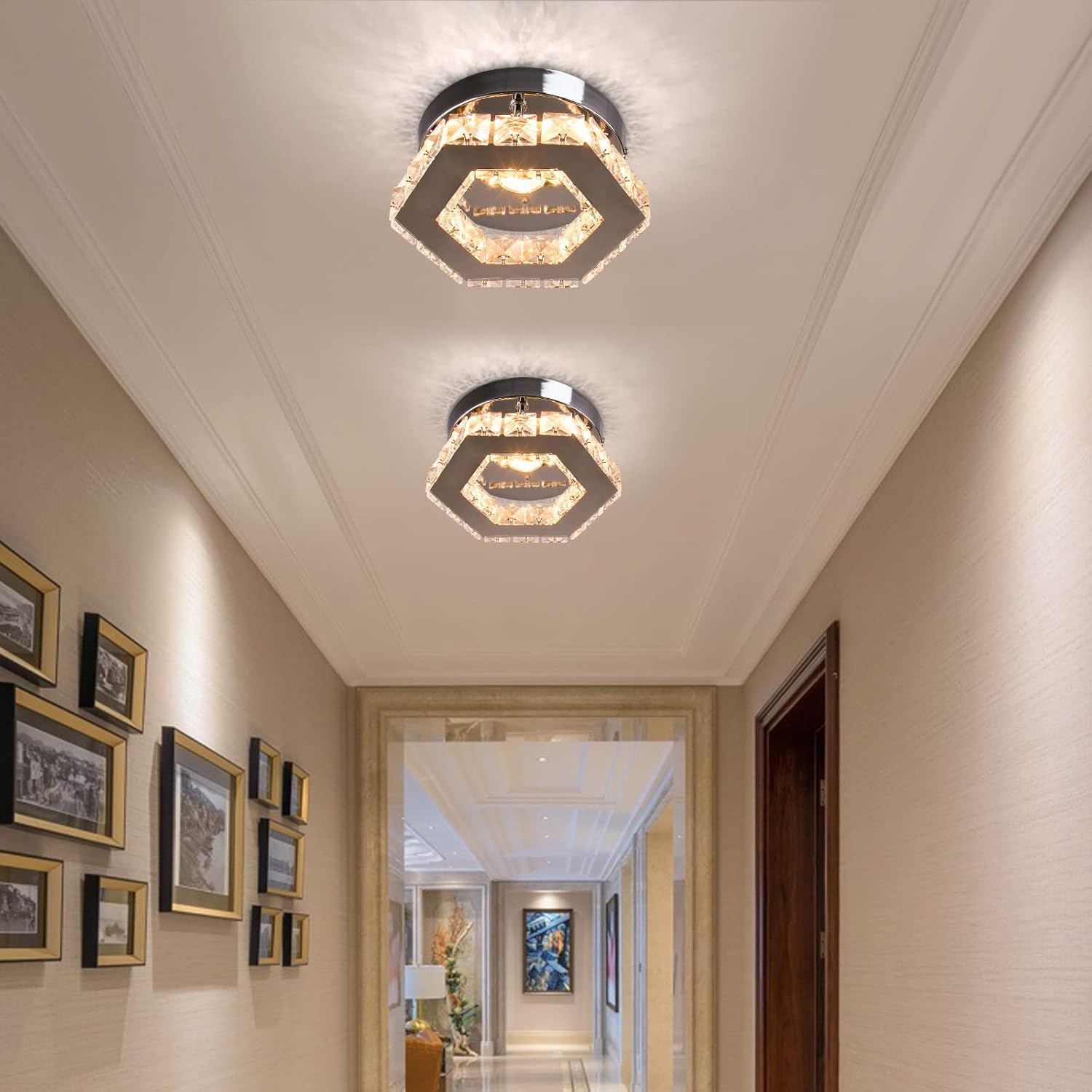 Cainjiazh Lampadario Dimmable Cristallo Mini LED - immagine 4