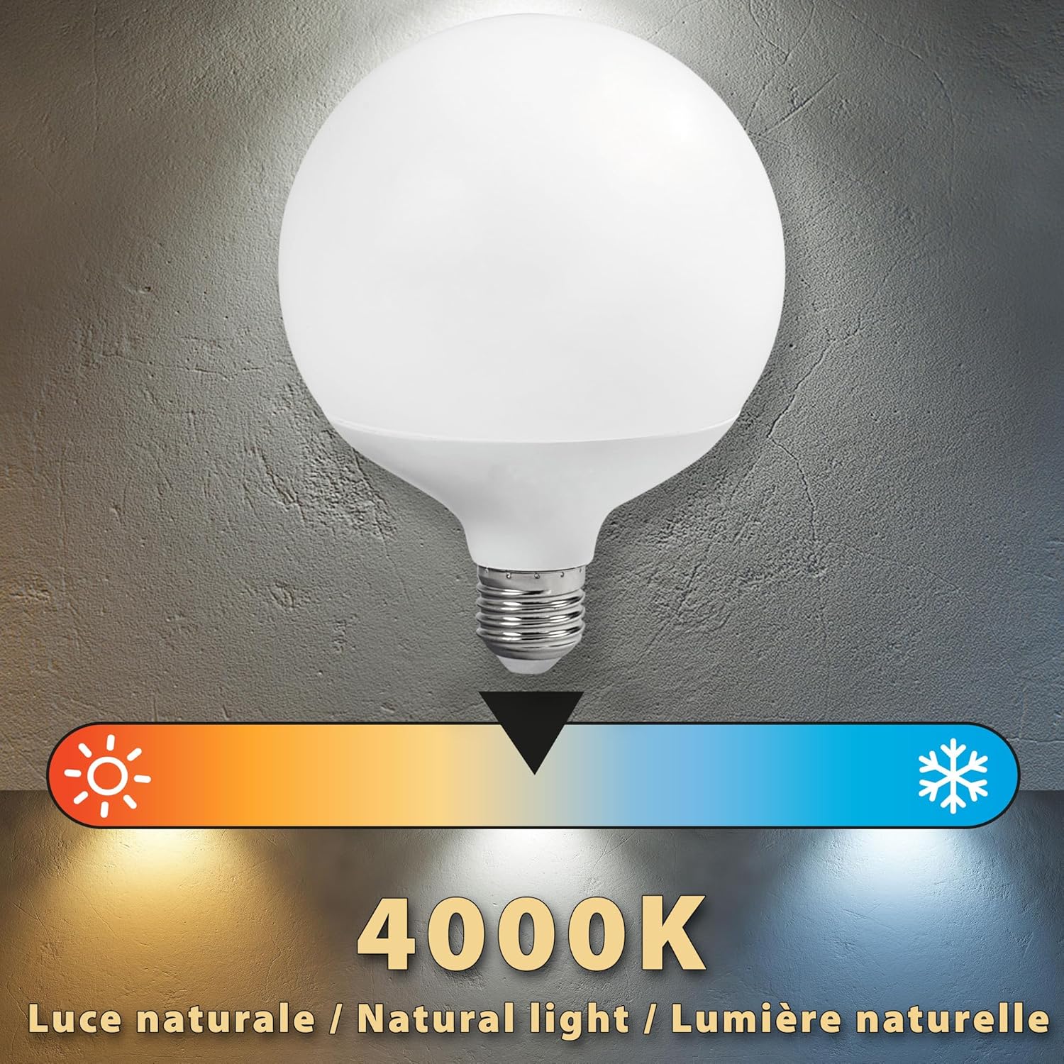 Velamp Lampadina LED Goccia G120 E27 24W - Luce Naturale - immagine 4