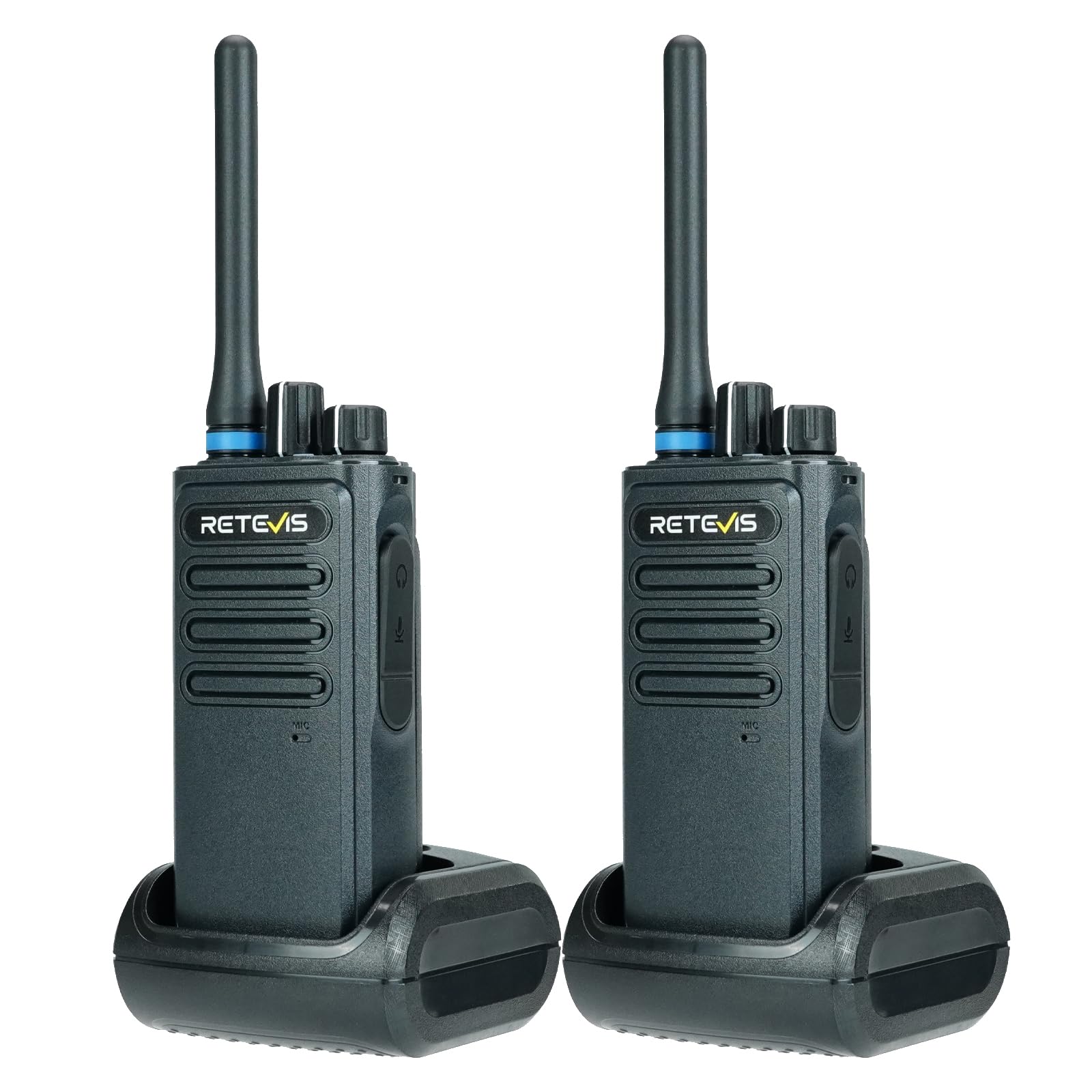 Retevis P1 Walkie Talkie DMR Professionali (Nero, 2 Pezzi)