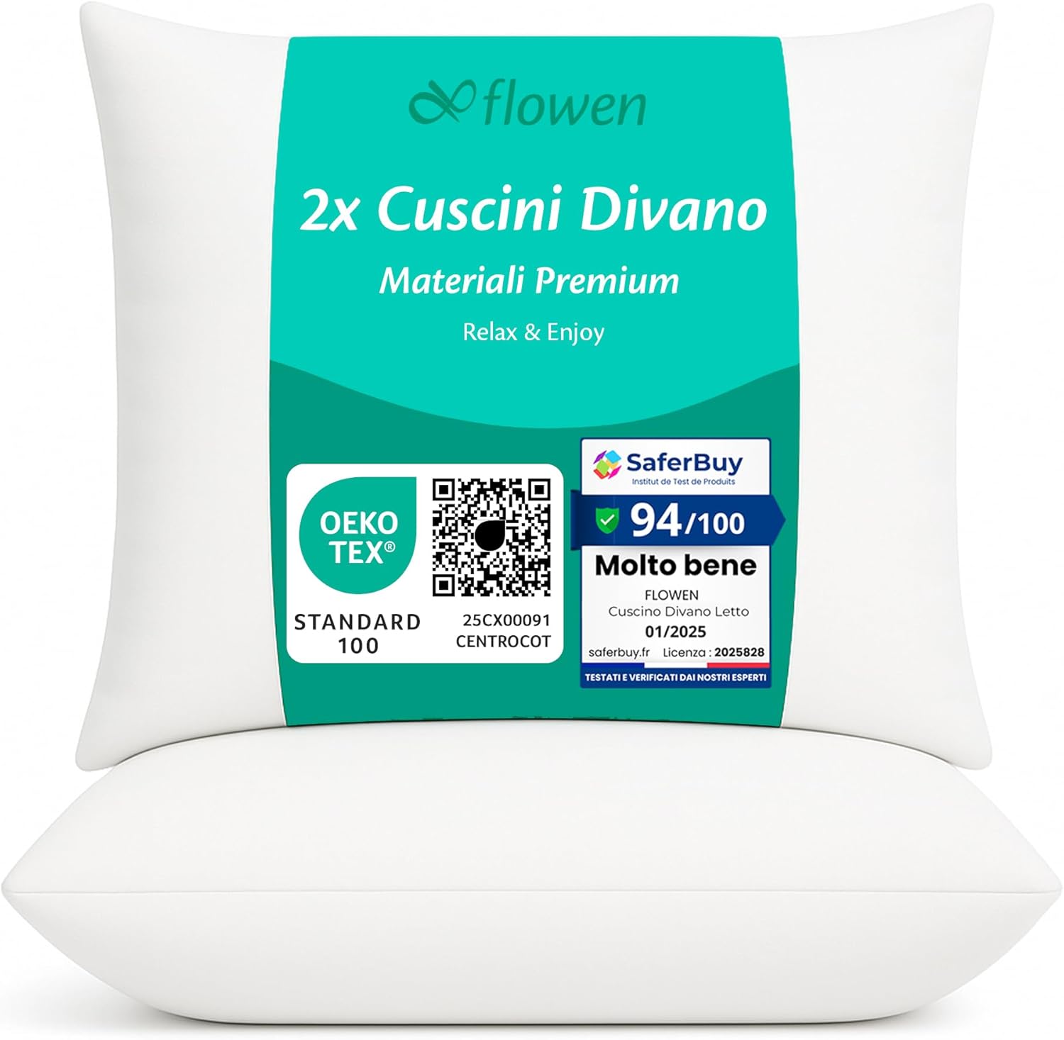 Cuscini per Divano 40x40 Imbottitura 2 pezzi - immagine 1