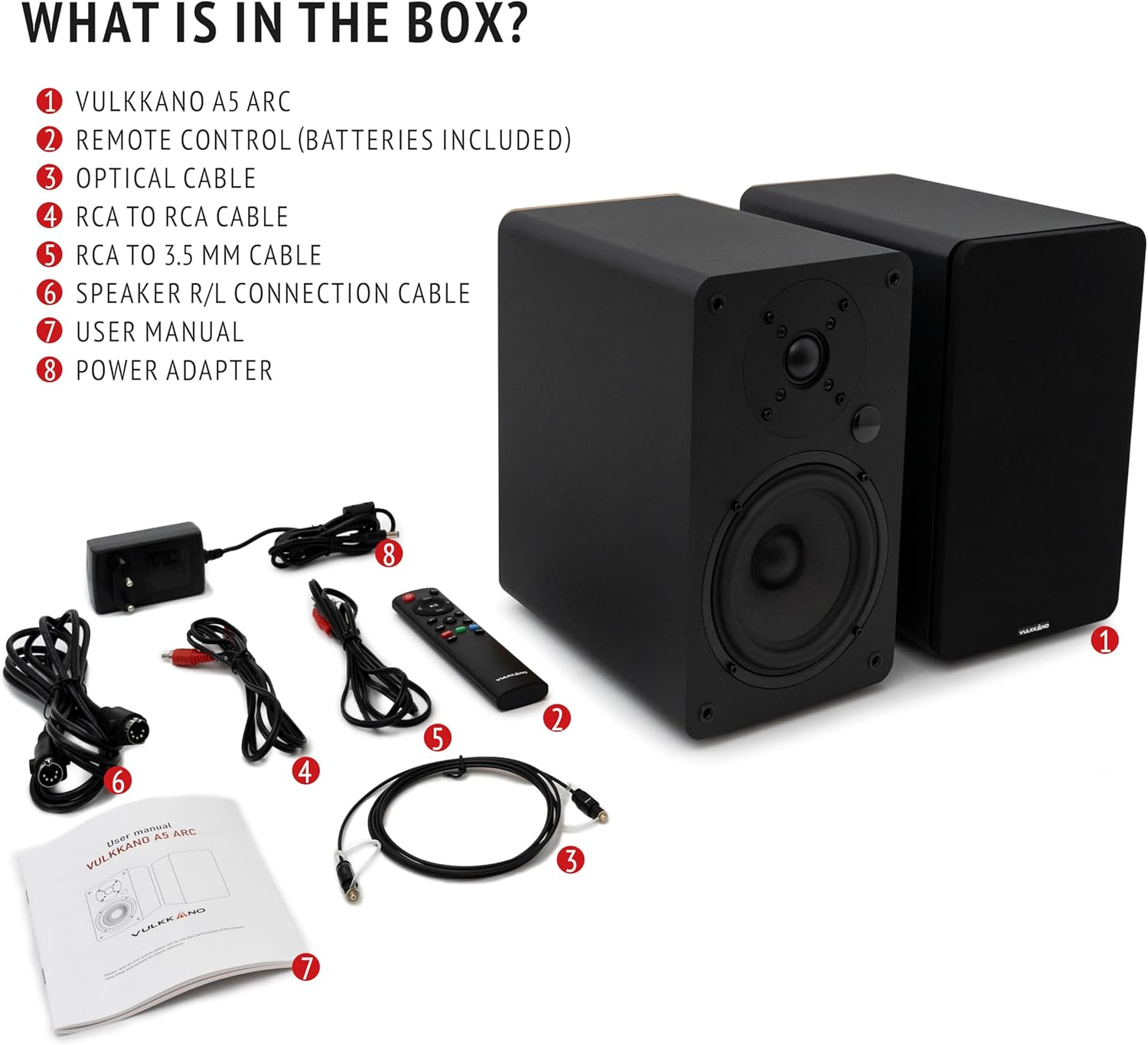 Vulkkano A5 ARC - Cassa Amplificata Woofer 5,25", Nero - immagine 8