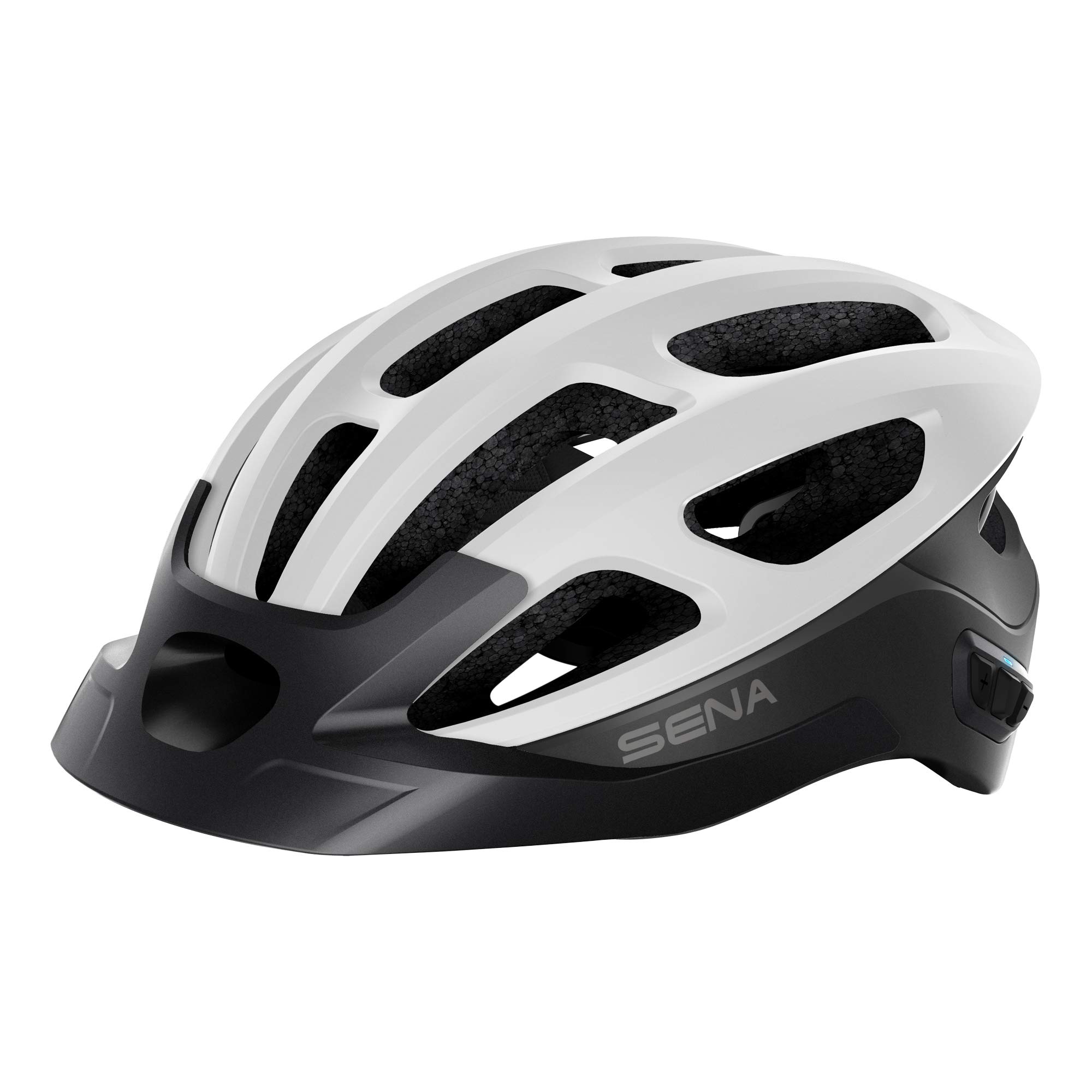 Sena R1 Evo Smart Helmet da Ciclismo (Bianco Opaco, Taglie S), Certificato CE