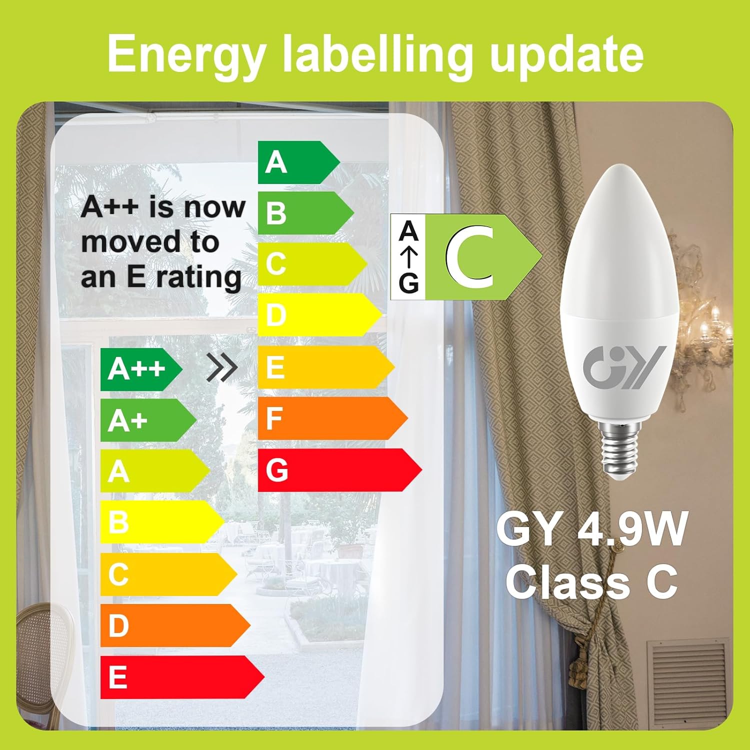 Gy Lampadine LED E14 4.9W, Bianco Neutro, 12 pezzi - immagine 3