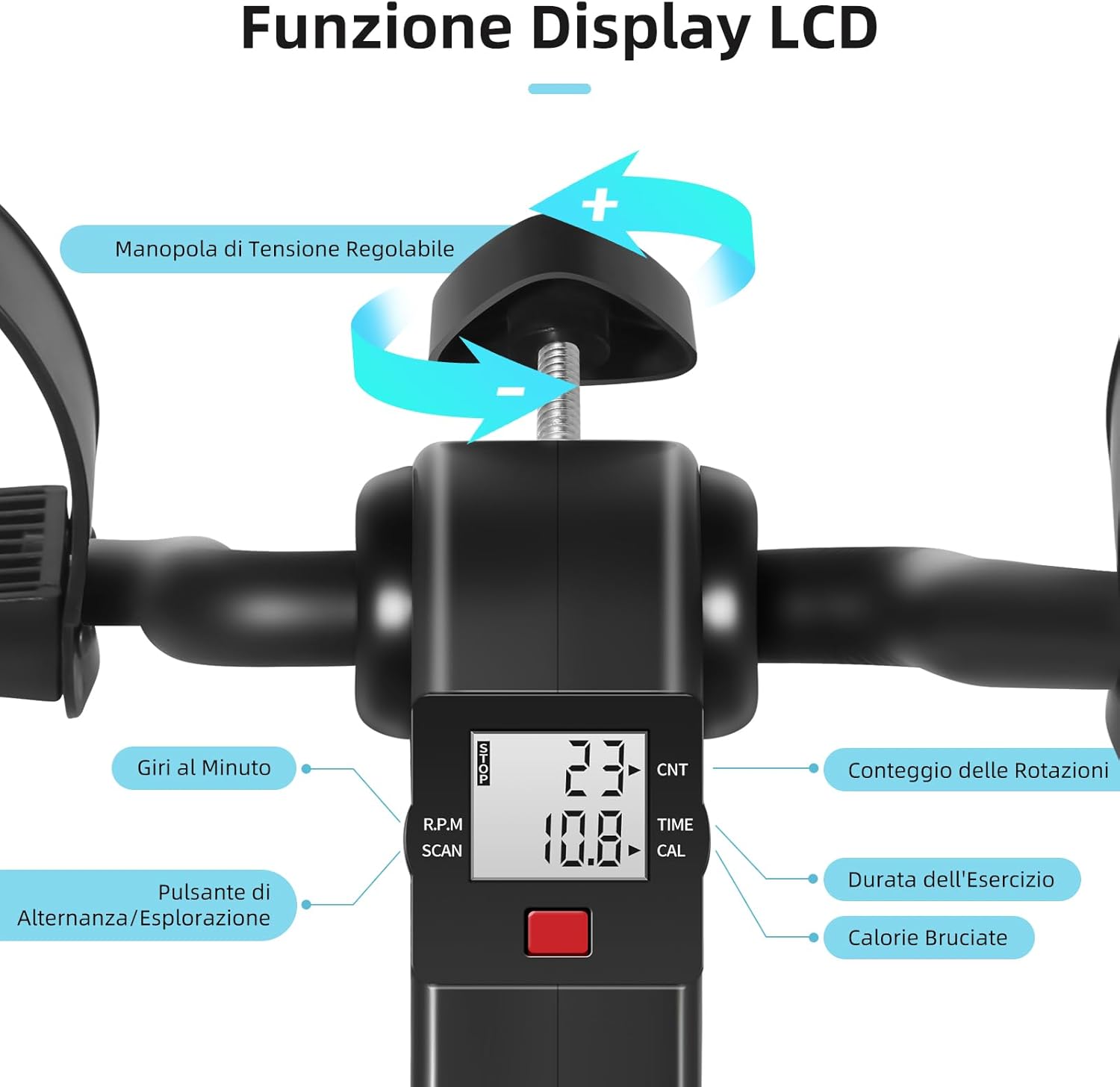 Himaly F-bike Mini Cyclette per Braccia e Gambe - immagine 2