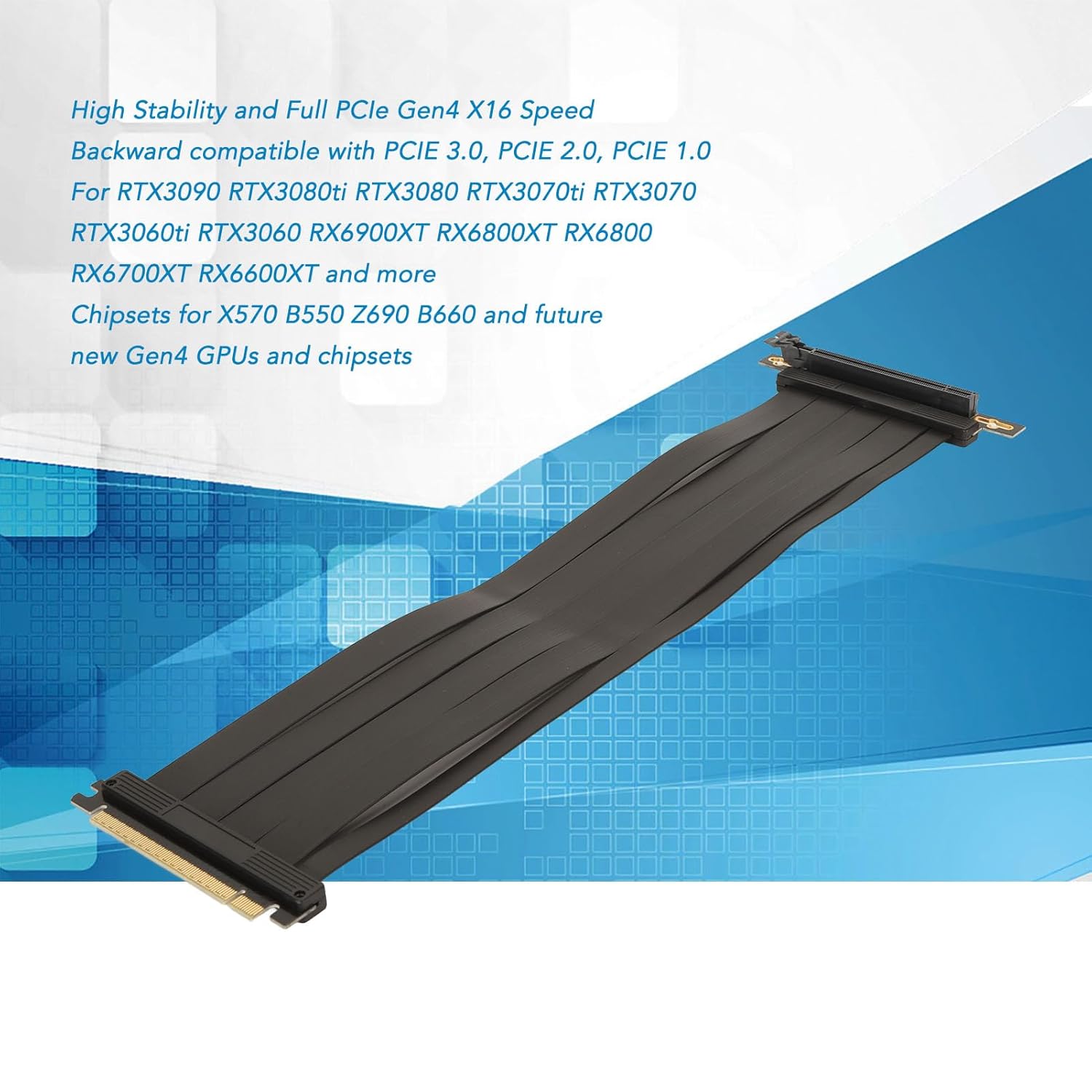 Cavo Riser PCI-E 4.0x16 GPU 40cm con Connettore 90 Gradi - immagine 2