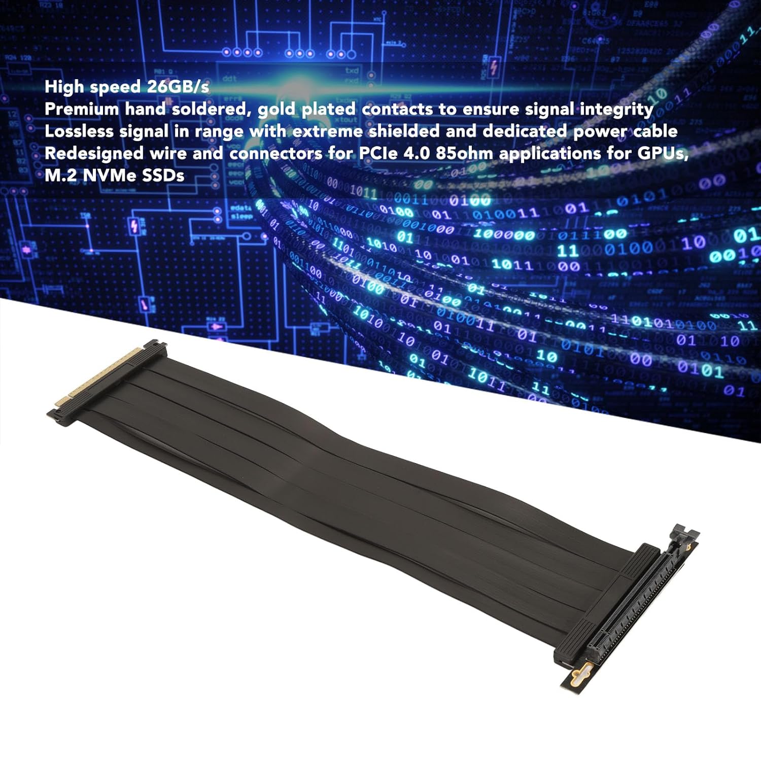 Cavo Riser PCI-E 4.0x16 GPU 40cm con Connettore 90 Gradi - immagine 3