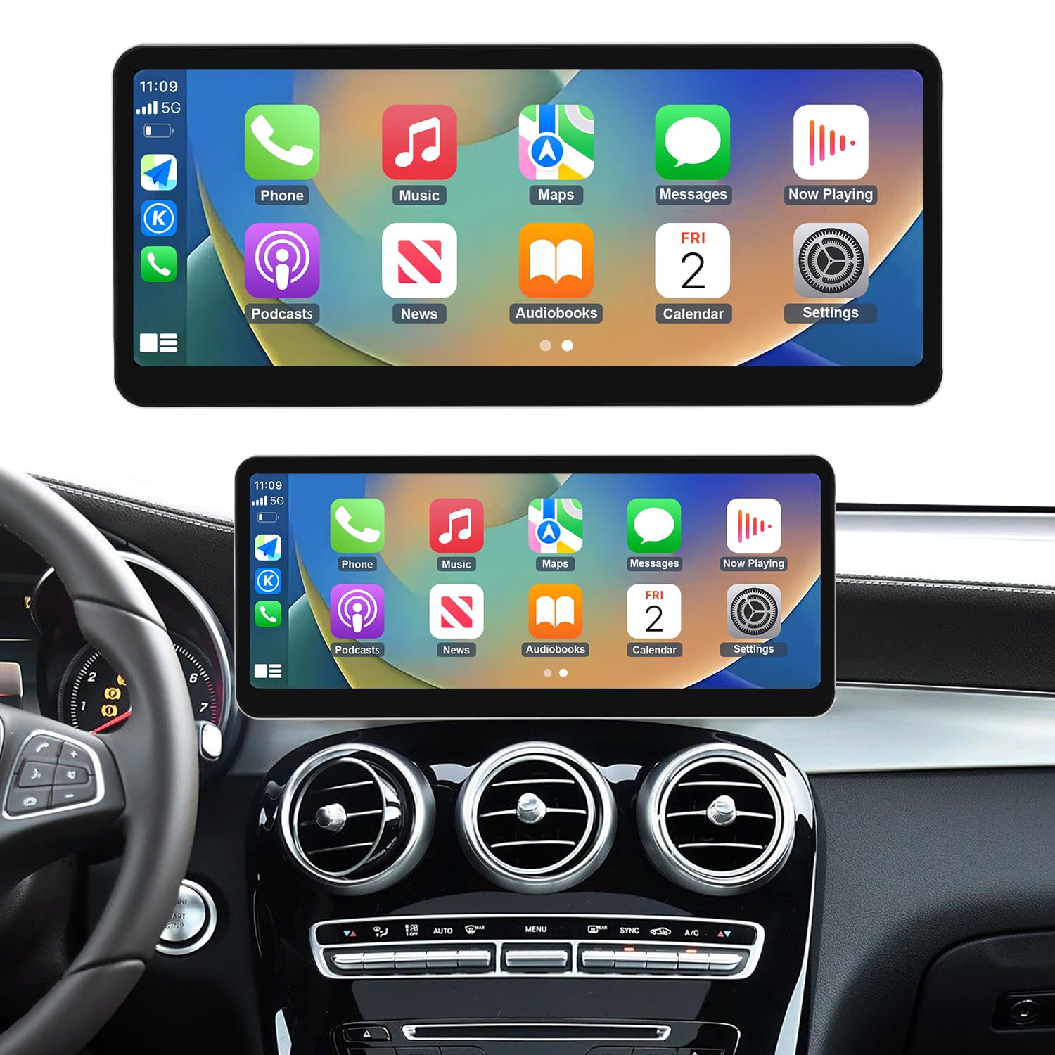Road Top Carplay Autoradio 12,3" per Mercedes C GLC V W205 (2015-2018)
