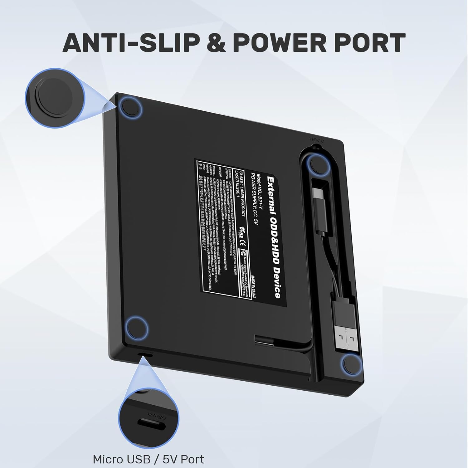 Unitek Masterizzatore Esterno USB 3.0 & Type C CD/DVD - immagine 7