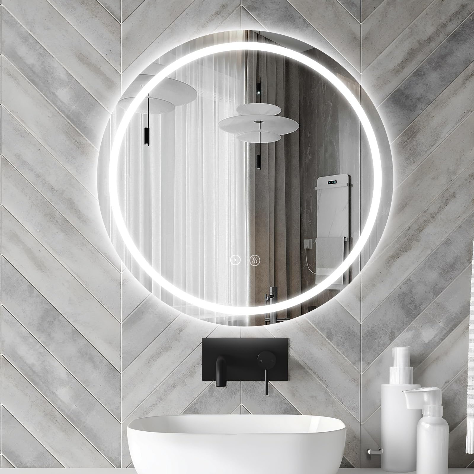 Sunrik LED Specchio Rotondo Bagno 60cm