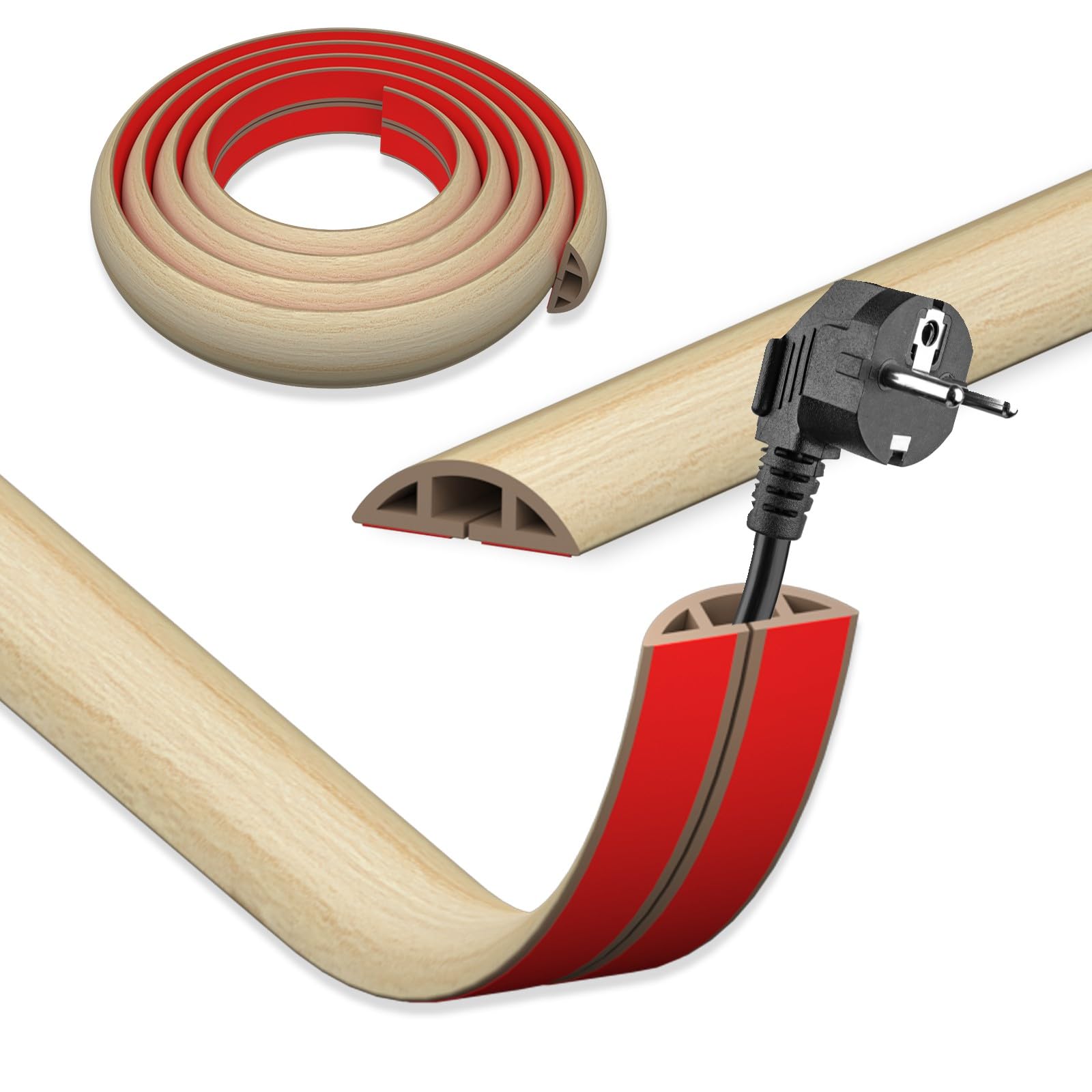 Canalina per cavi in legno autoadesiva 3cm x 10m