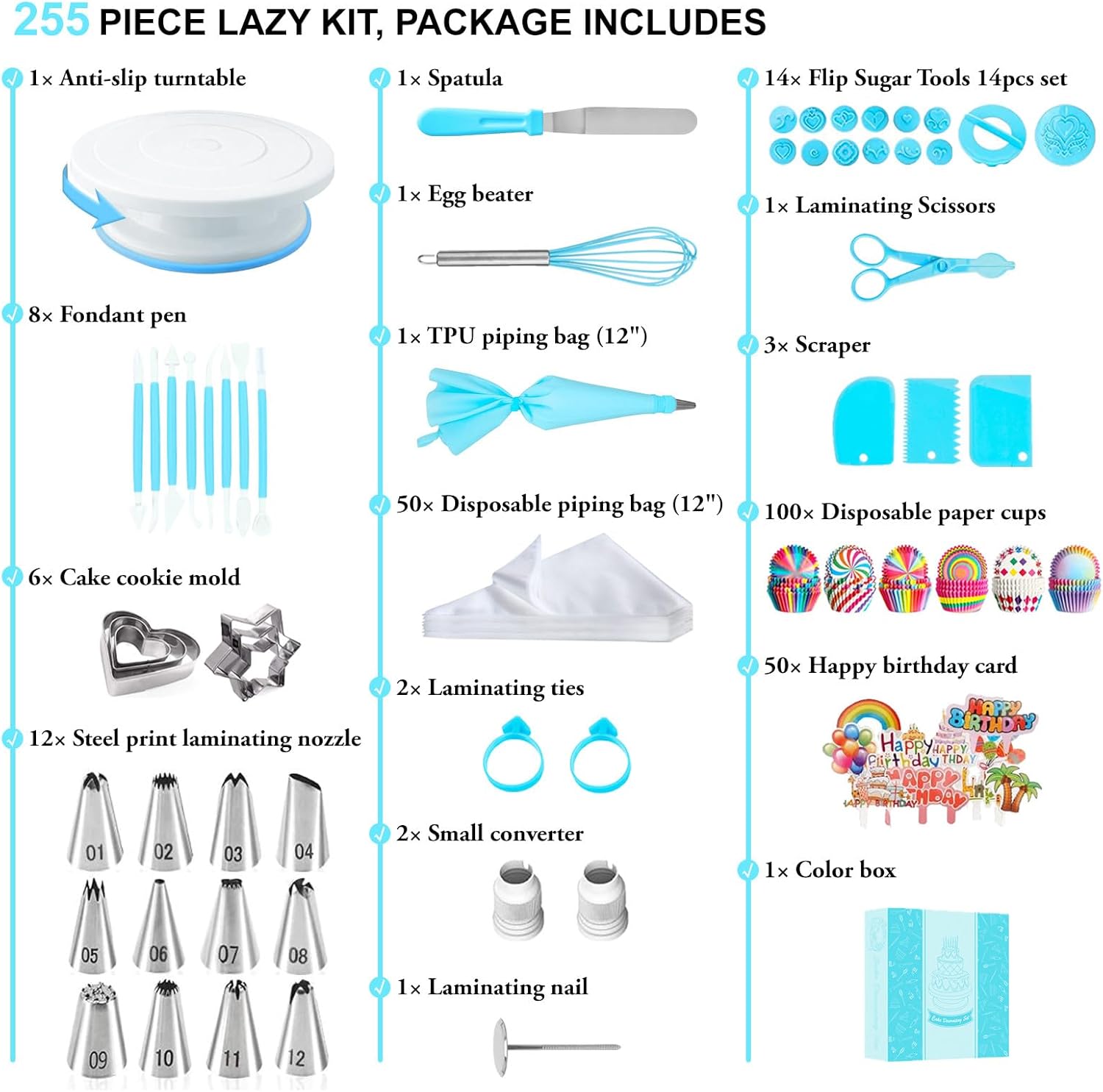 Kit Pasticceria Professionale 255 Pezzi - immagine 4