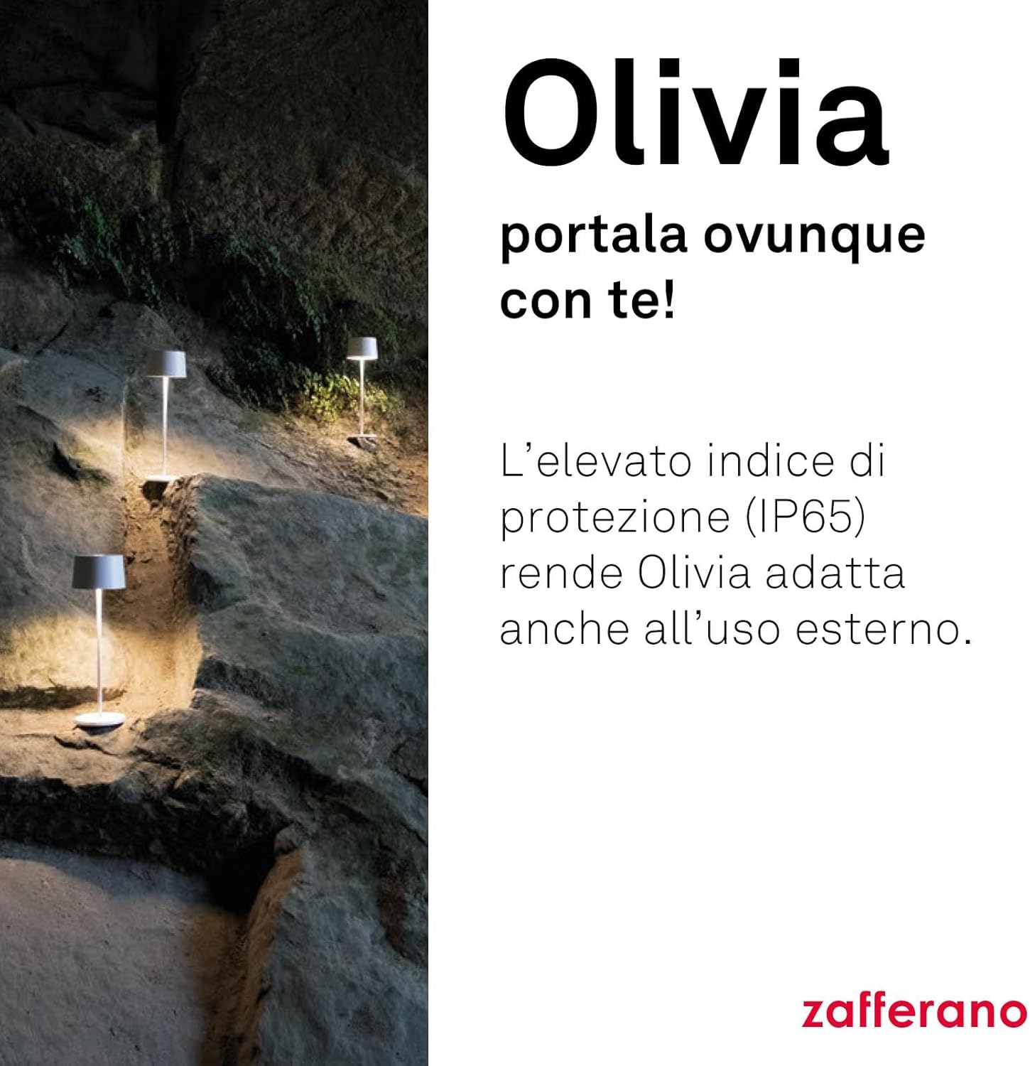 Zafferano Olivia Pro - Lampada da Tavolo Ricaricabile - immagine 3
