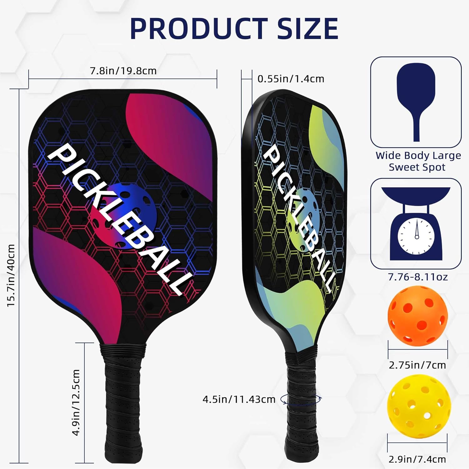 Topfinder Pickleball Set con Racchette e Palline - immagine 2